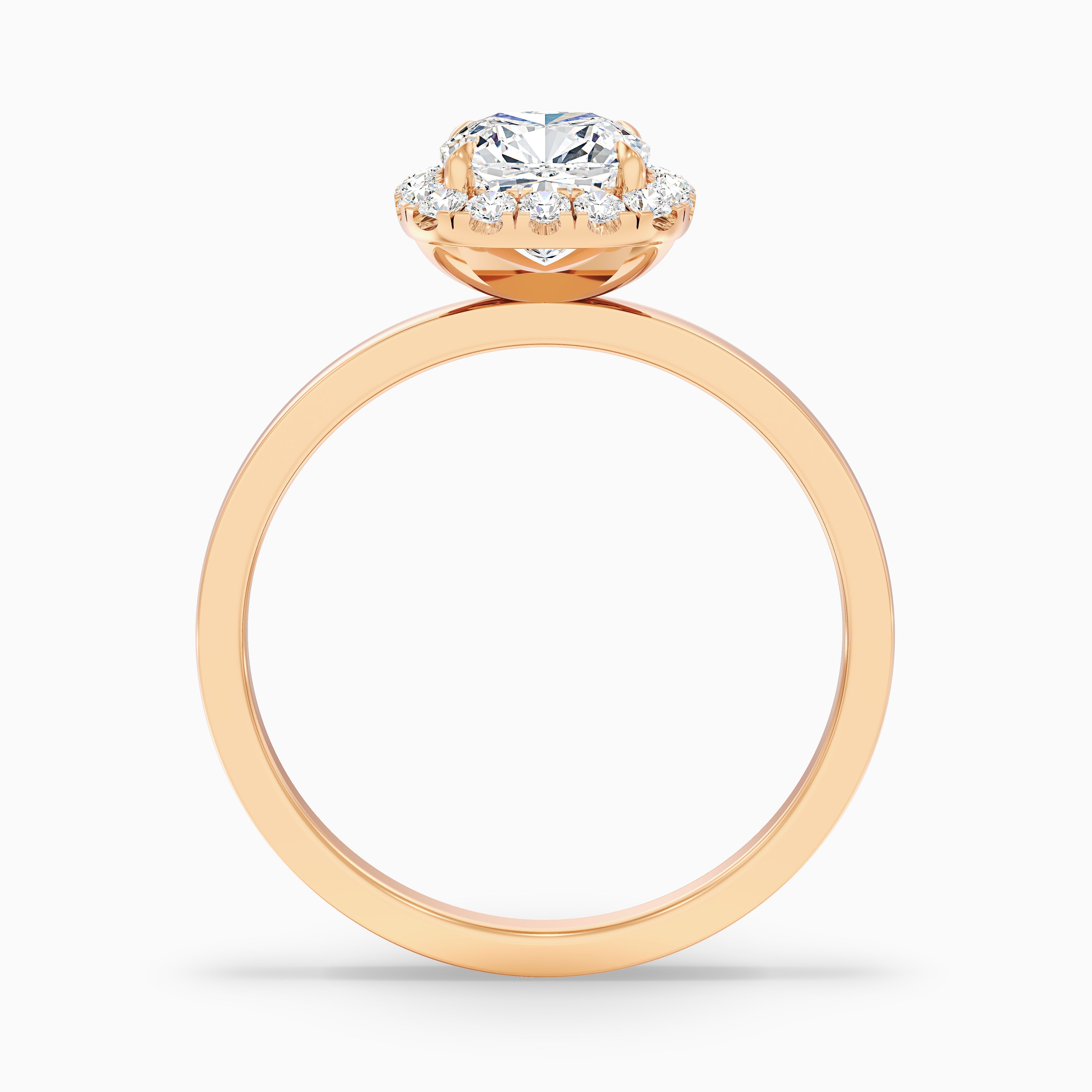 Claire 4 Carat Cushion Cut Halo Moissanite Engagement Ring in 14k Yellow Gold