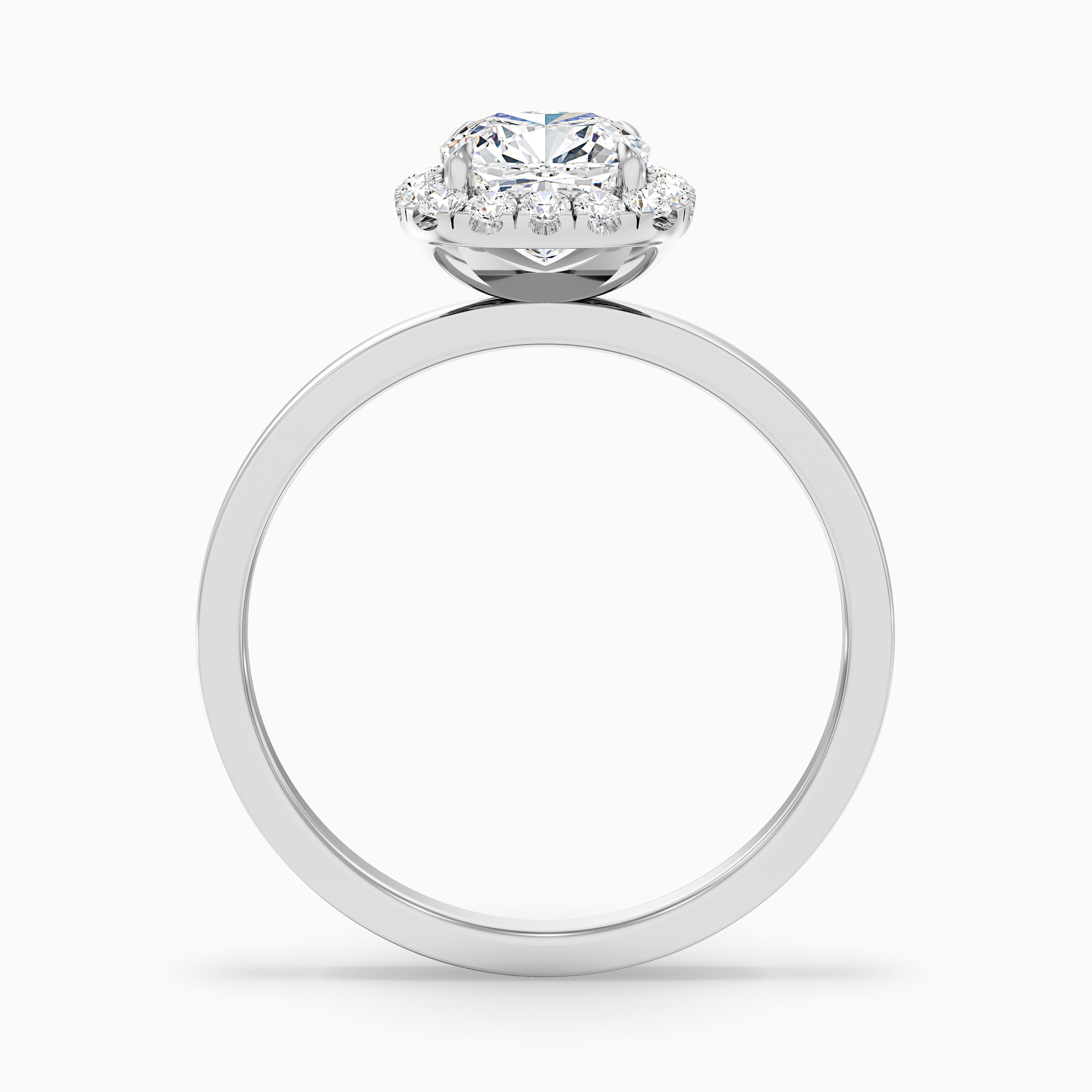 Nora 3 Carat Cushion Cut Halo Lab Grown Diamond Ring in Platinum