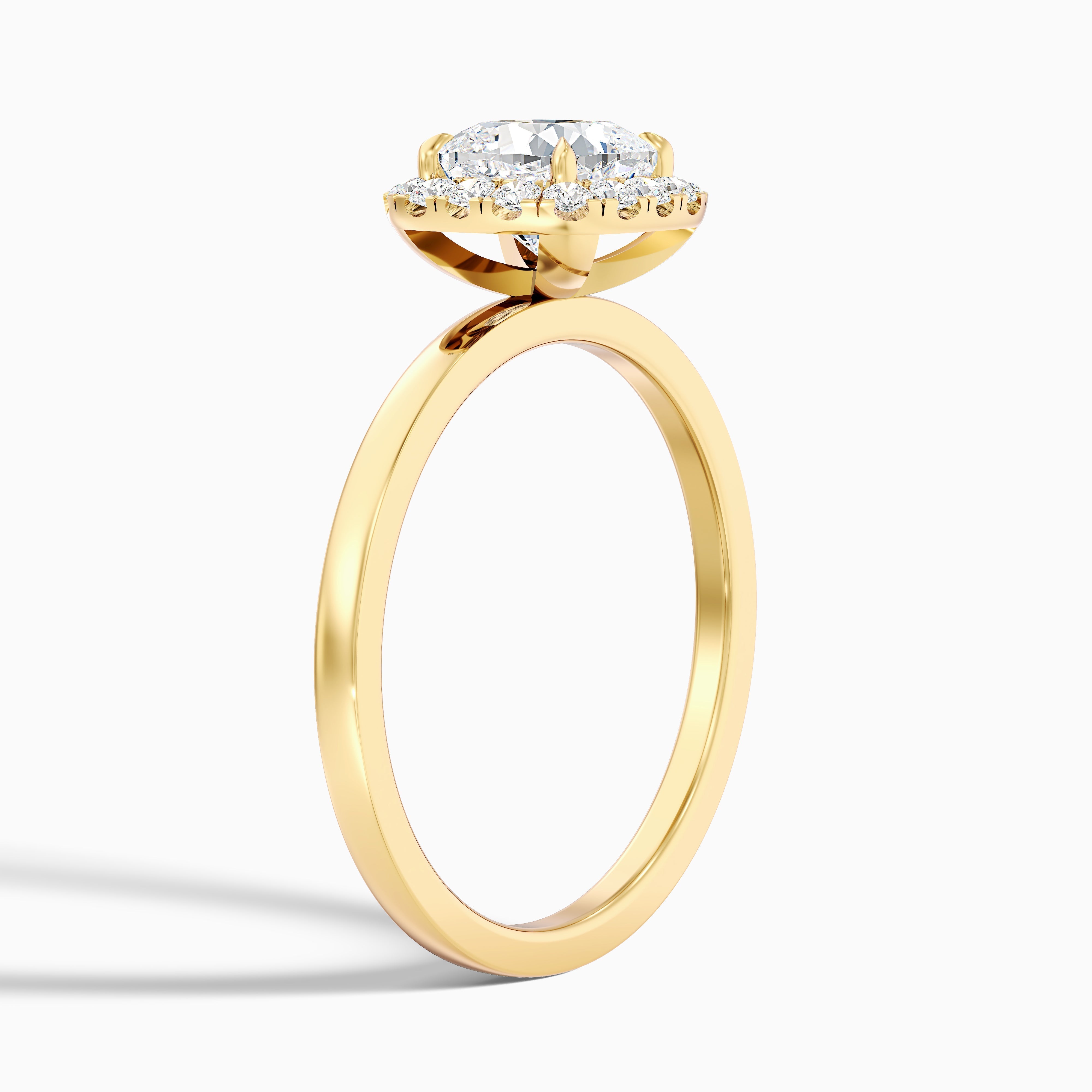 Claire 2 Carat Cushion Cut Halo Moissanite Engagement Ring in Platinum