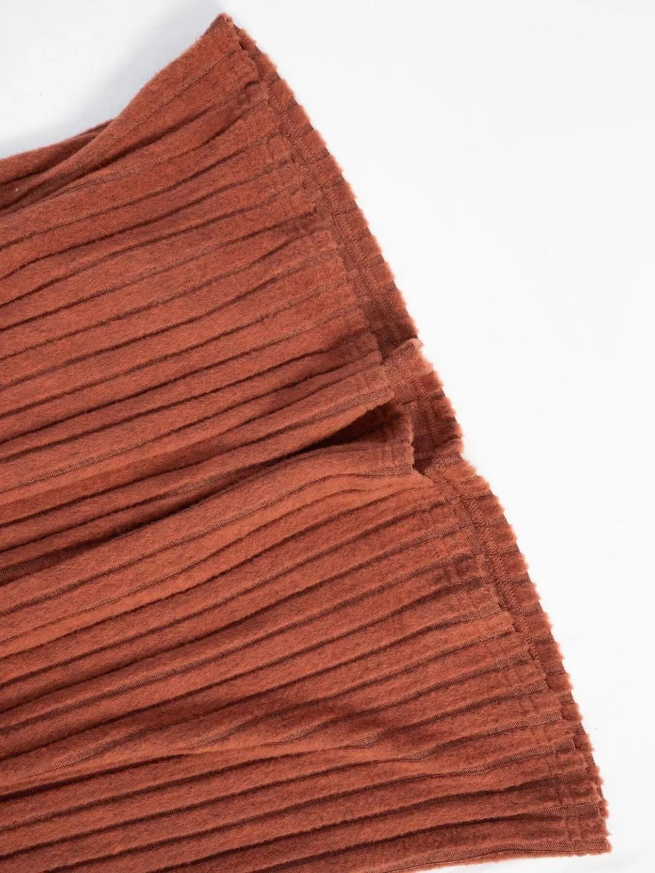 Ribbed Knit Long Sleeve A-Line Dress
