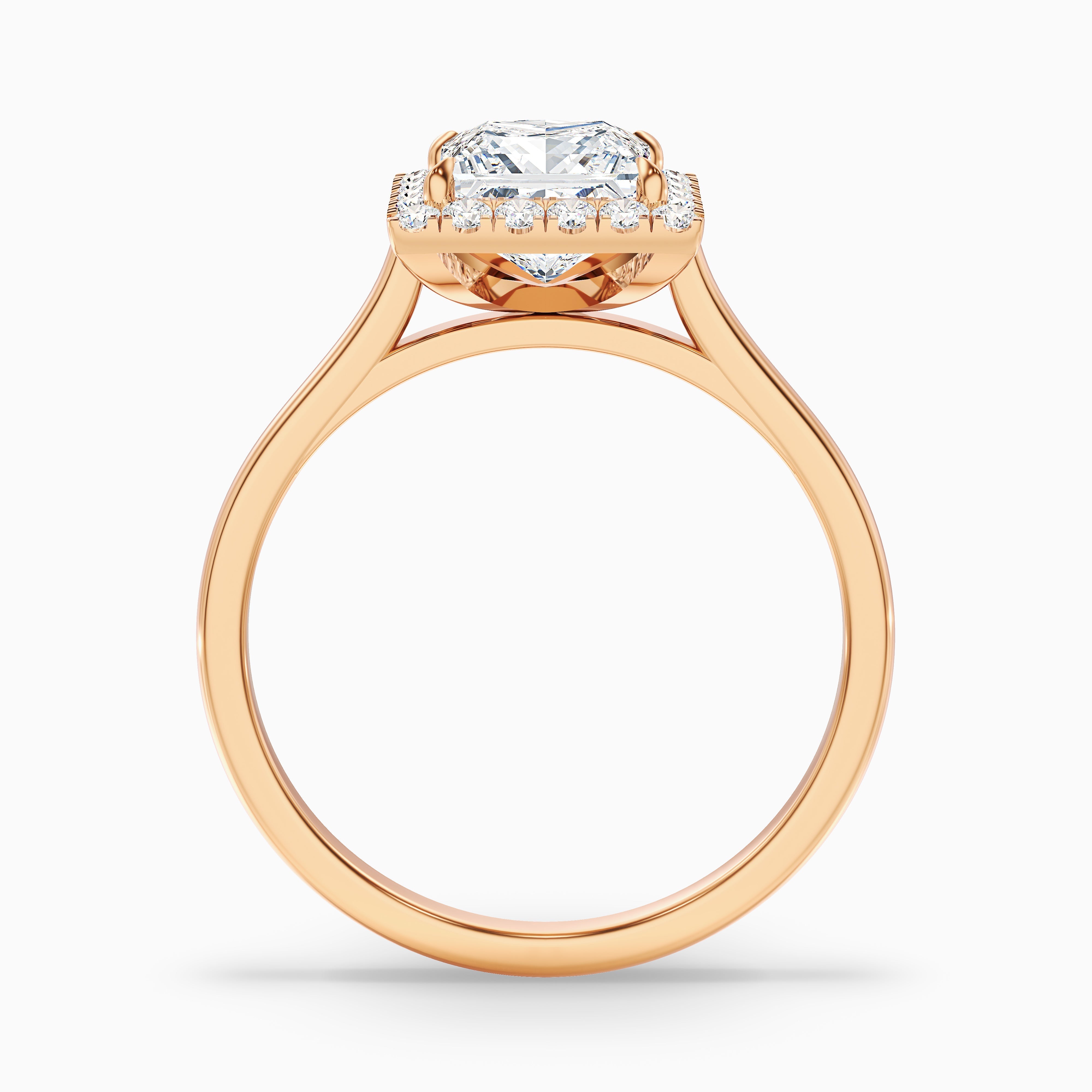 Ember 3.5 Carat Princess Cut Halo Lab Grown Diamond Ring in Platinum