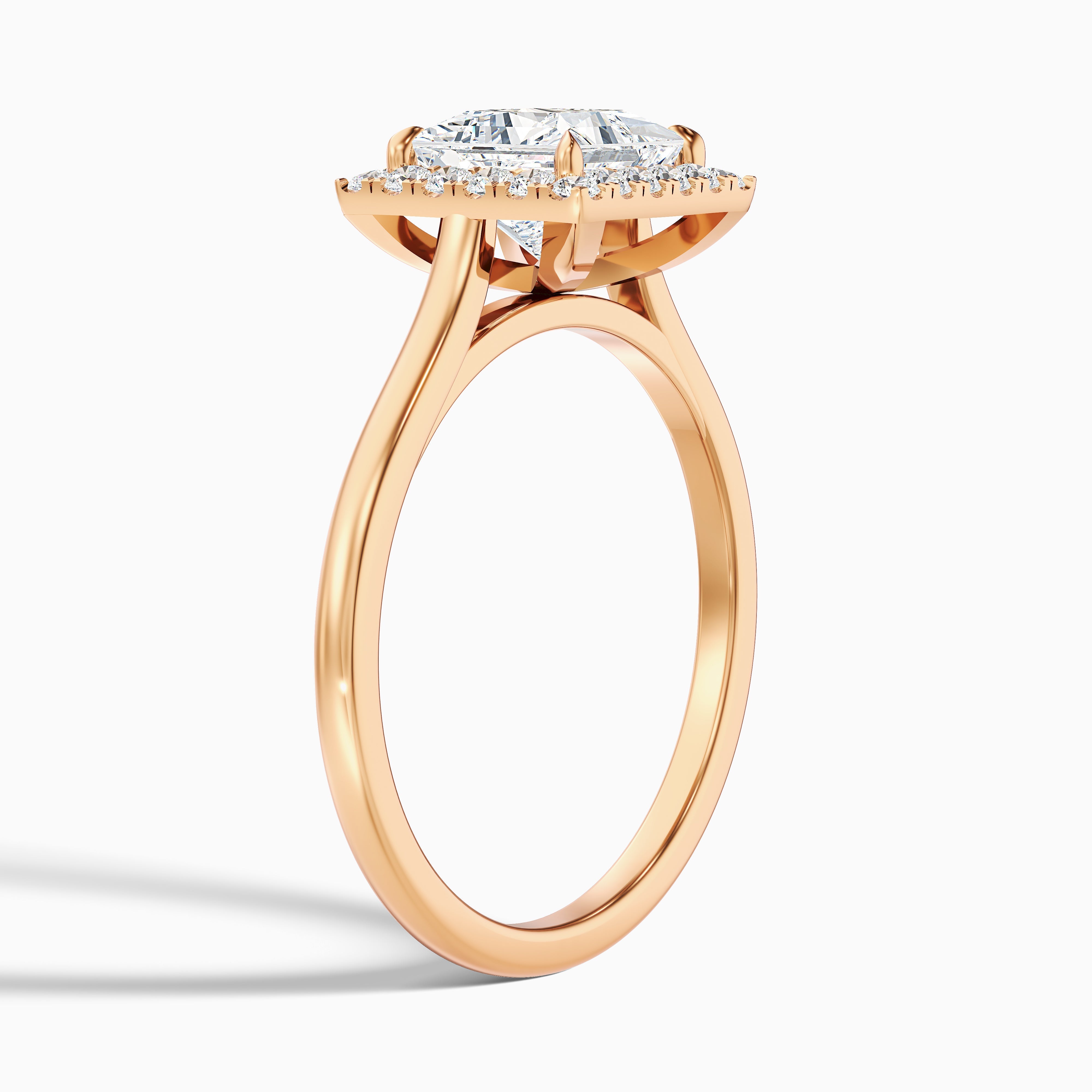 Ember 1 Carat Princess Cut Halo Lab Grown Diamond Ring in Platinum