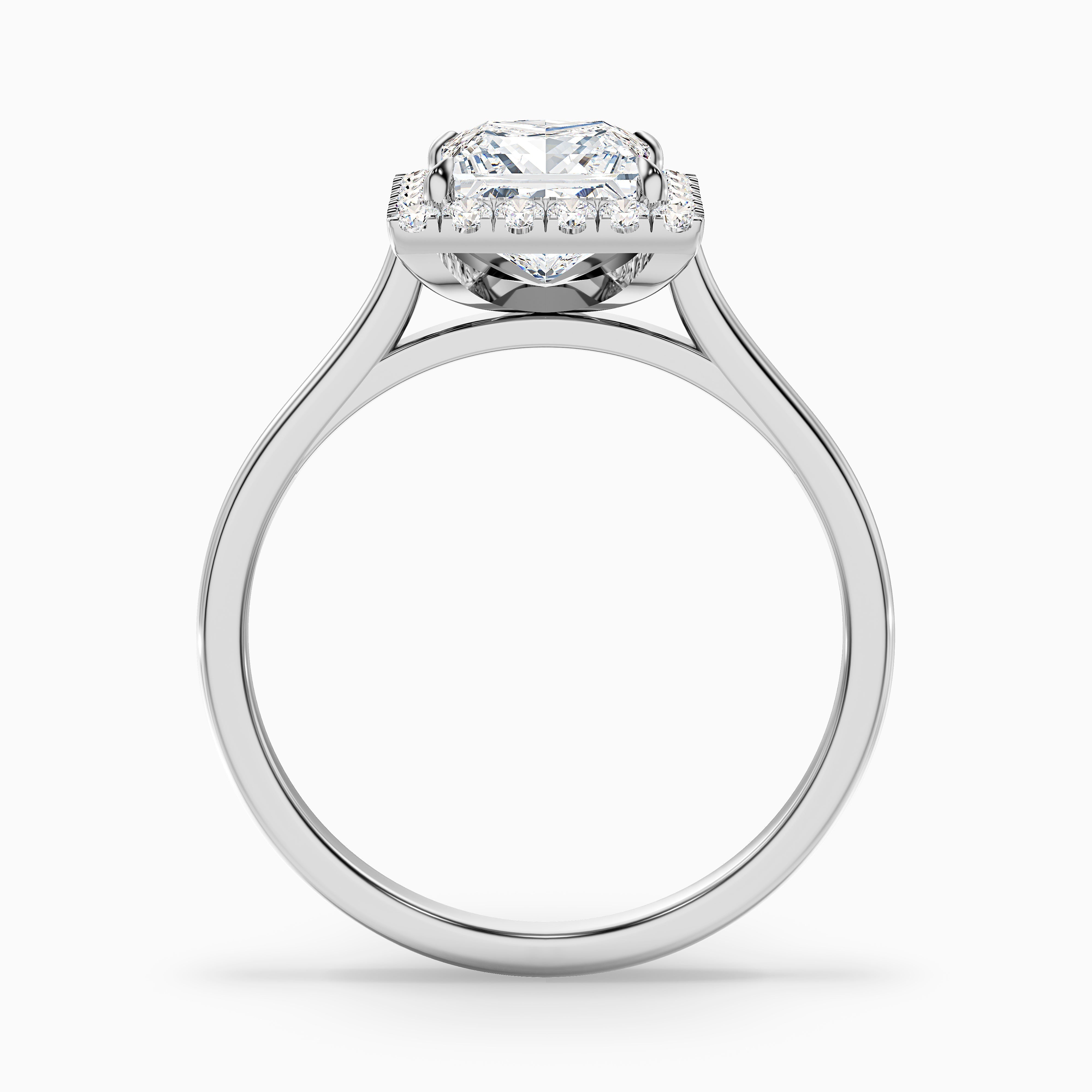 Ember 5 Carat Princess Cut Halo Lab Grown Diamond Ring in 18k White Gold