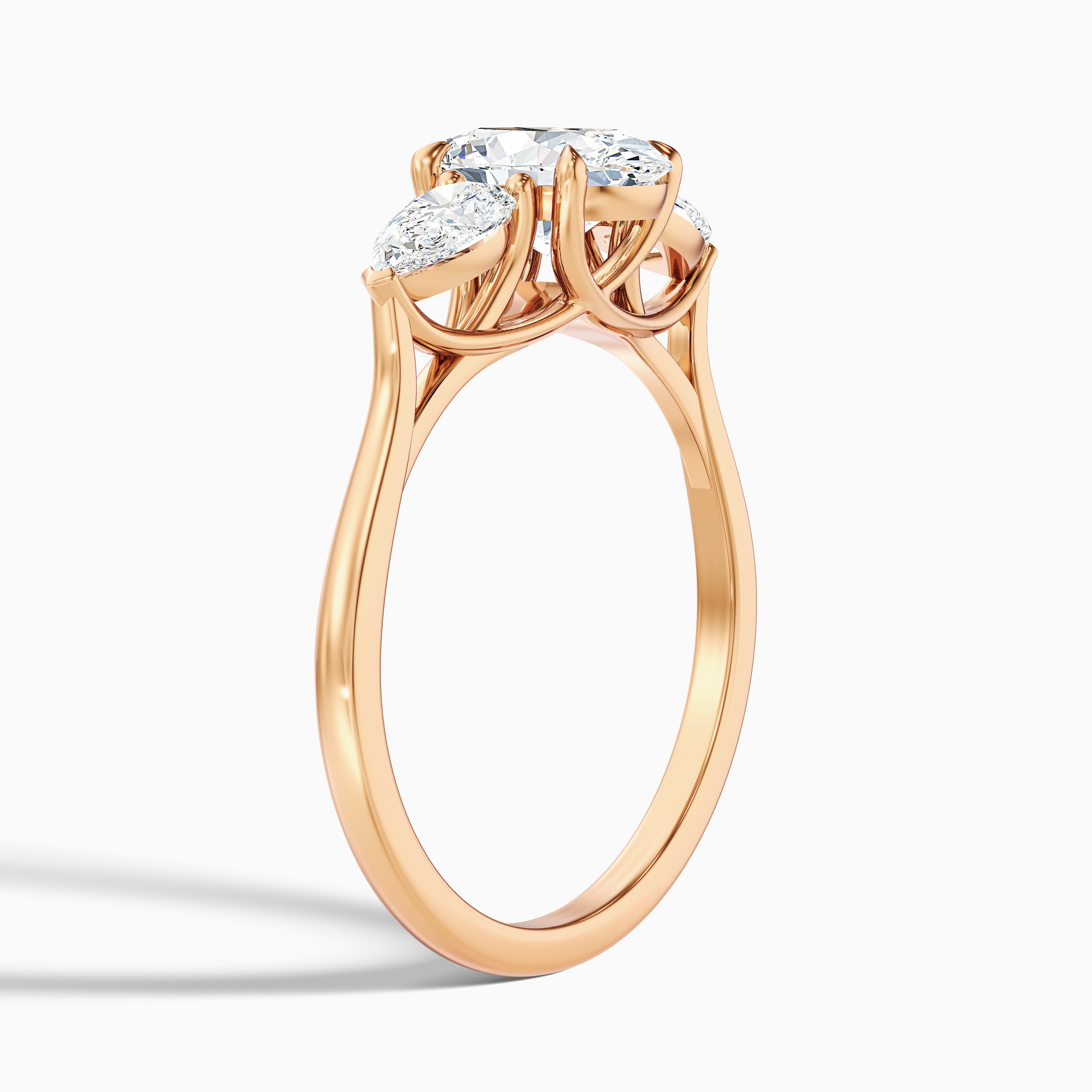 Jini 4.5 Carat Three Stone Oval Lab Grown Diamond Ring in Platinum