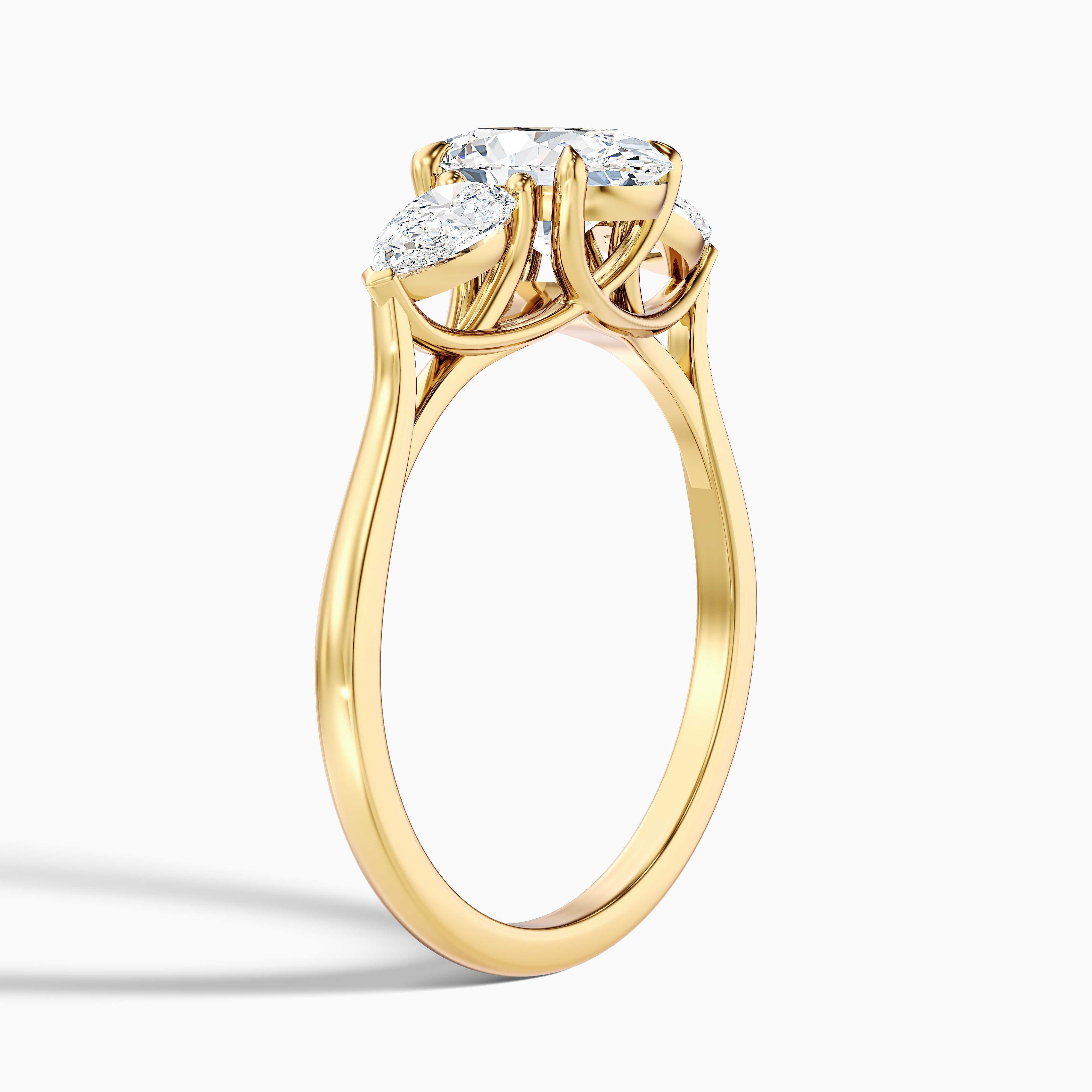 Jini 1.5 Carat Three Stone Oval Lab Grown Diamond Ring in 10k Rose Gold