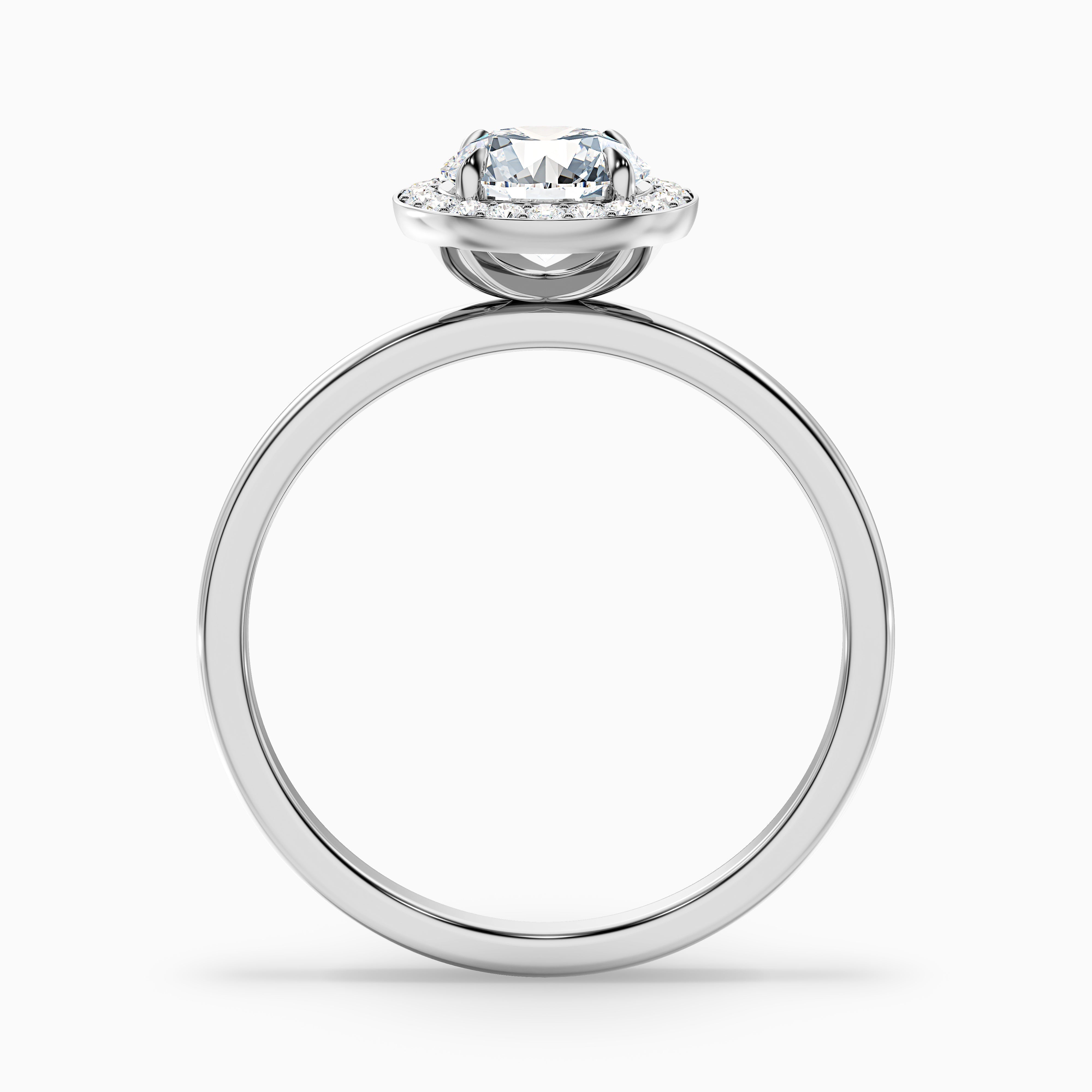 Arya 3.5 Carat Round Halo Lab Grown Diamond Ring in 18k Yellow Gold