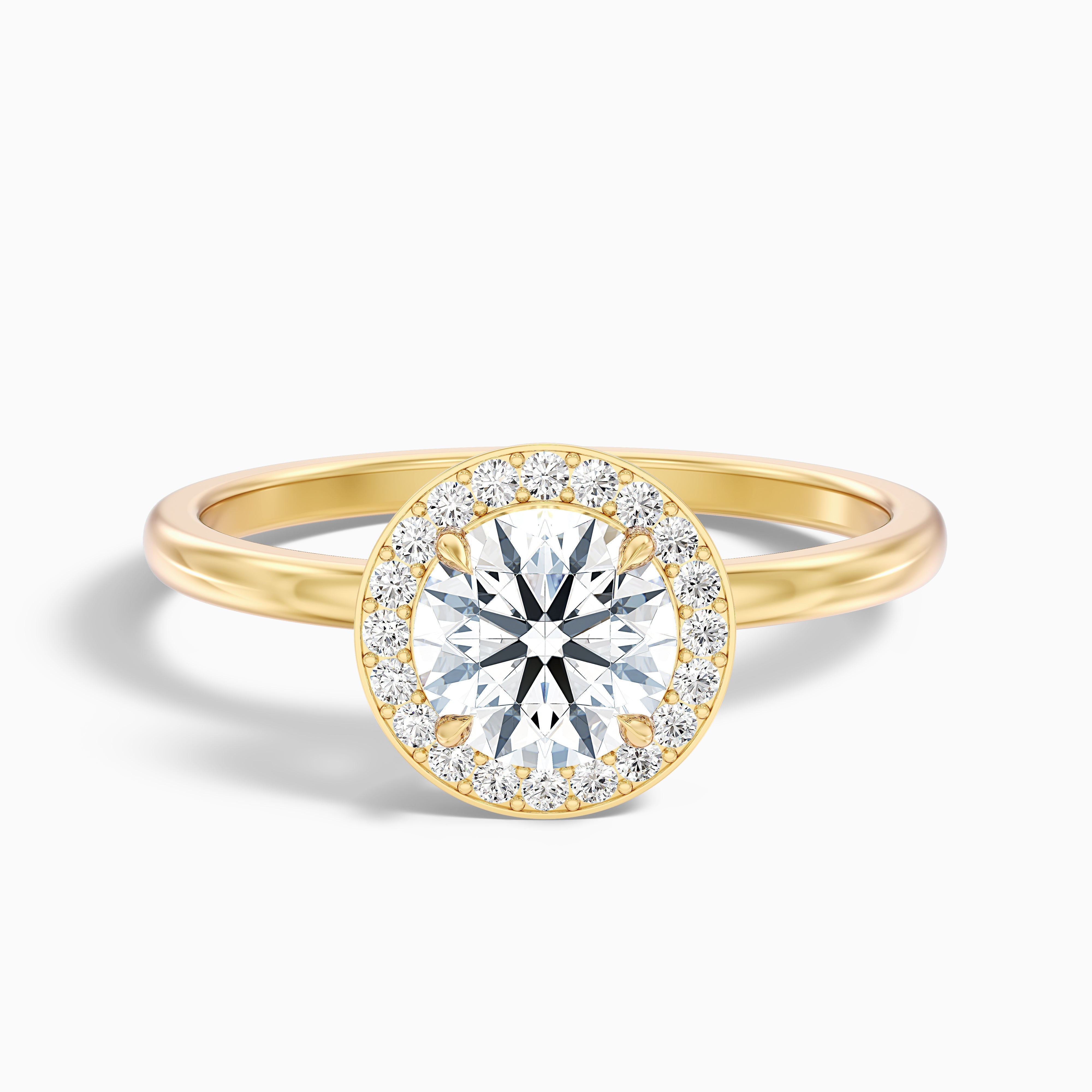 Arya 1.5 Carat Round Halo Lab Grown Diamond Ring in 14k White Gold