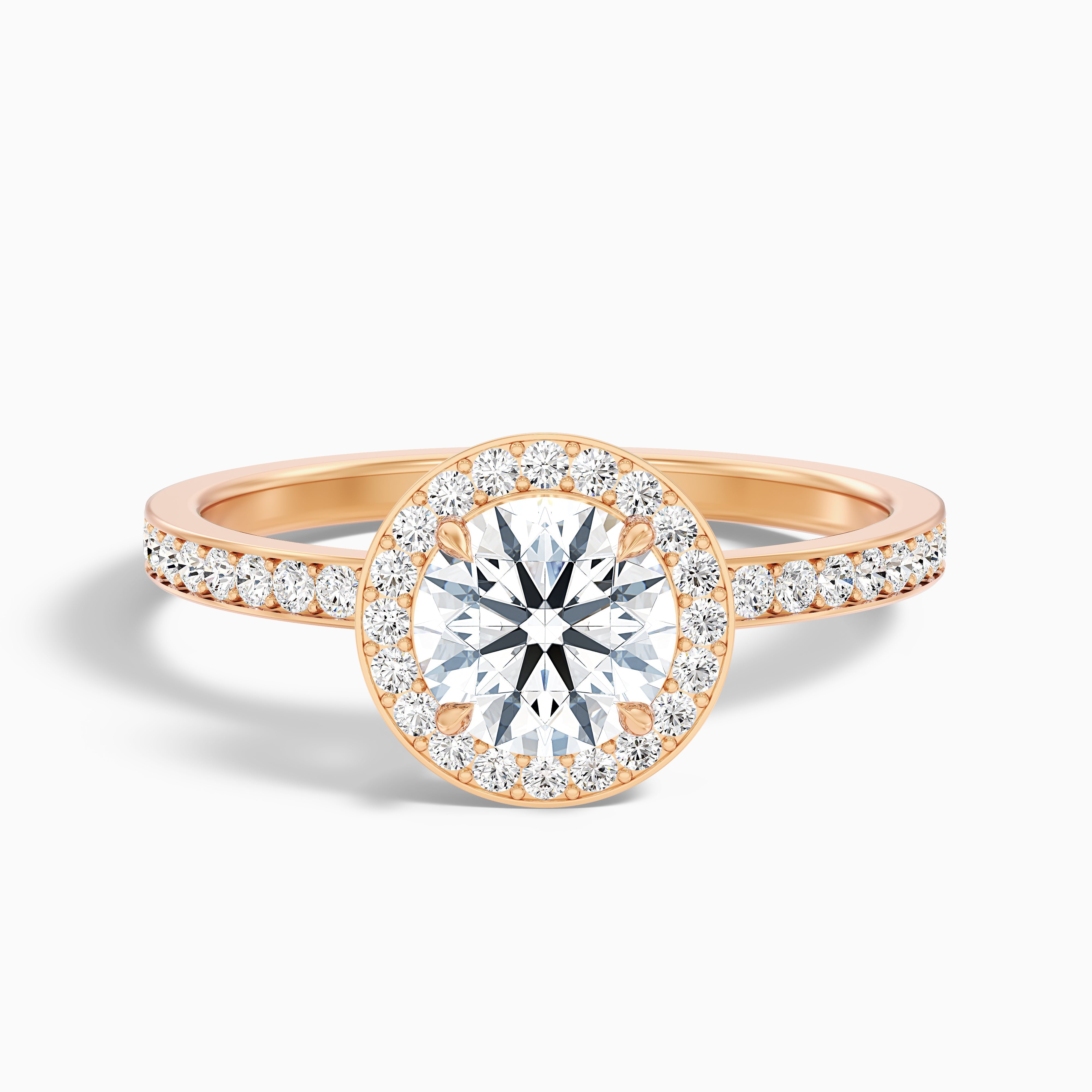 Lisa 2.5 Carat Round Halo Pave Lab Grown Diamond Ring in 18k White Gold
