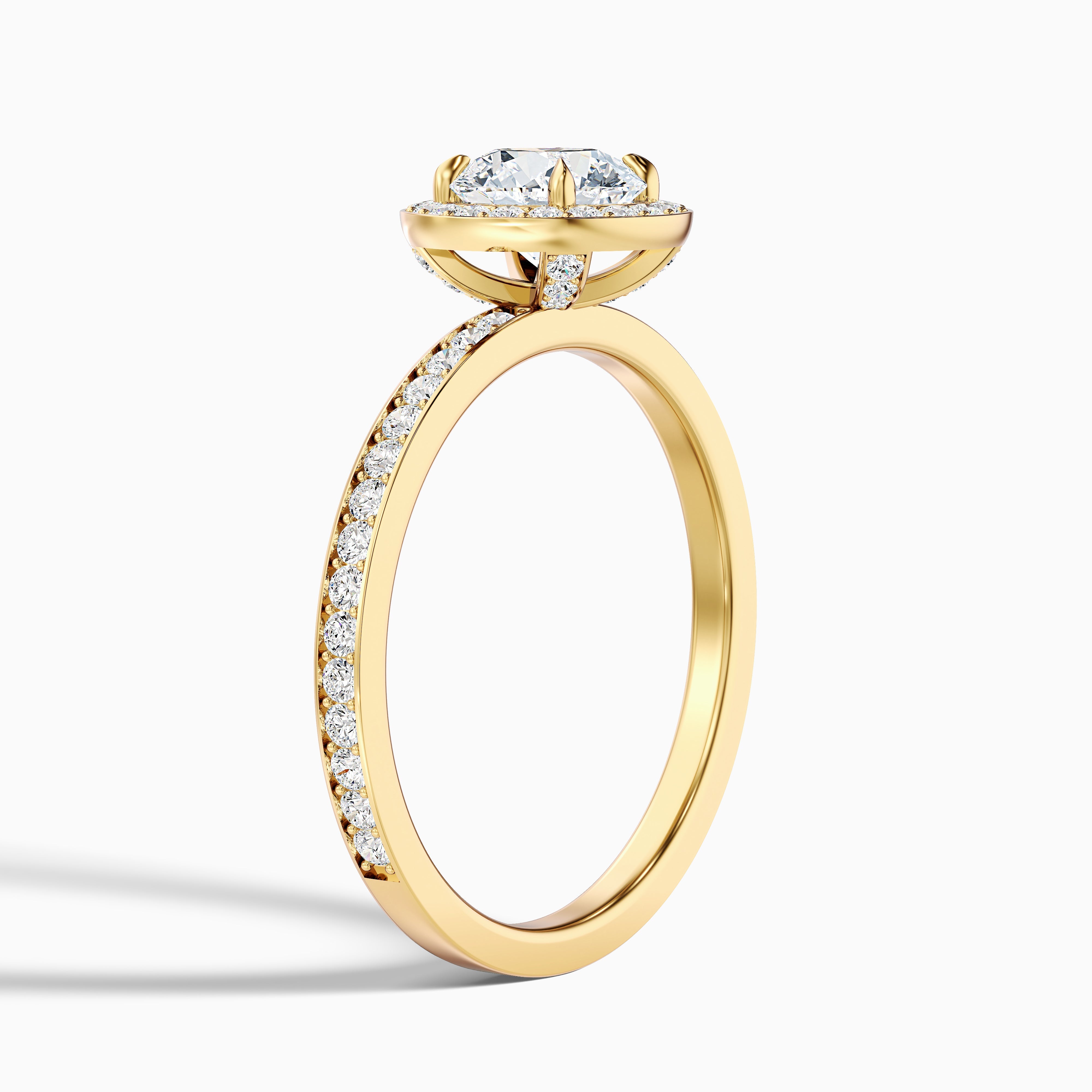 Lisa 4 Carat Round Halo Pave Lab Grown Diamond Ring in Platinum