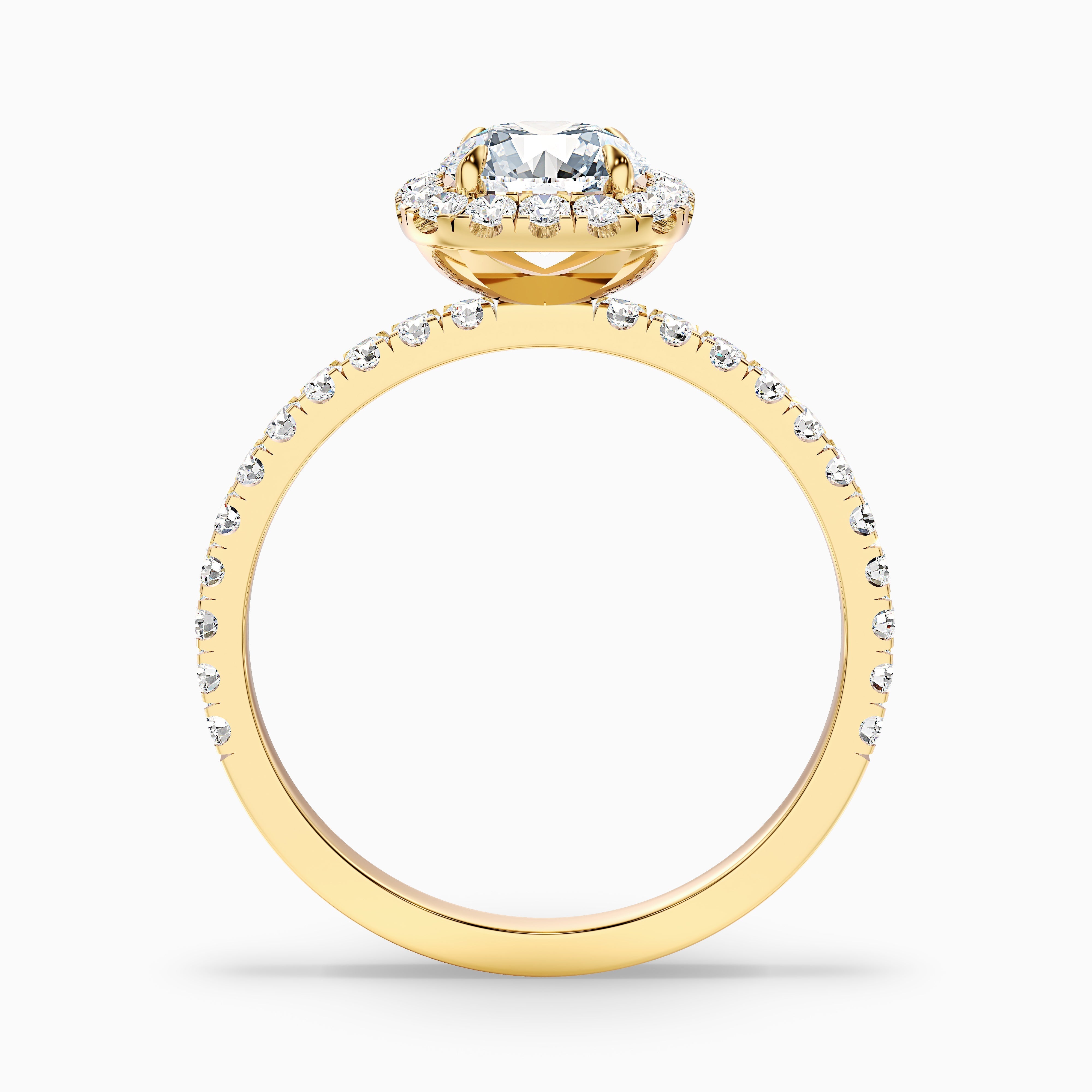 Adley 2.5 Carat Round Cut Halo Pave Lab Grown Diamond Ring in Platinum