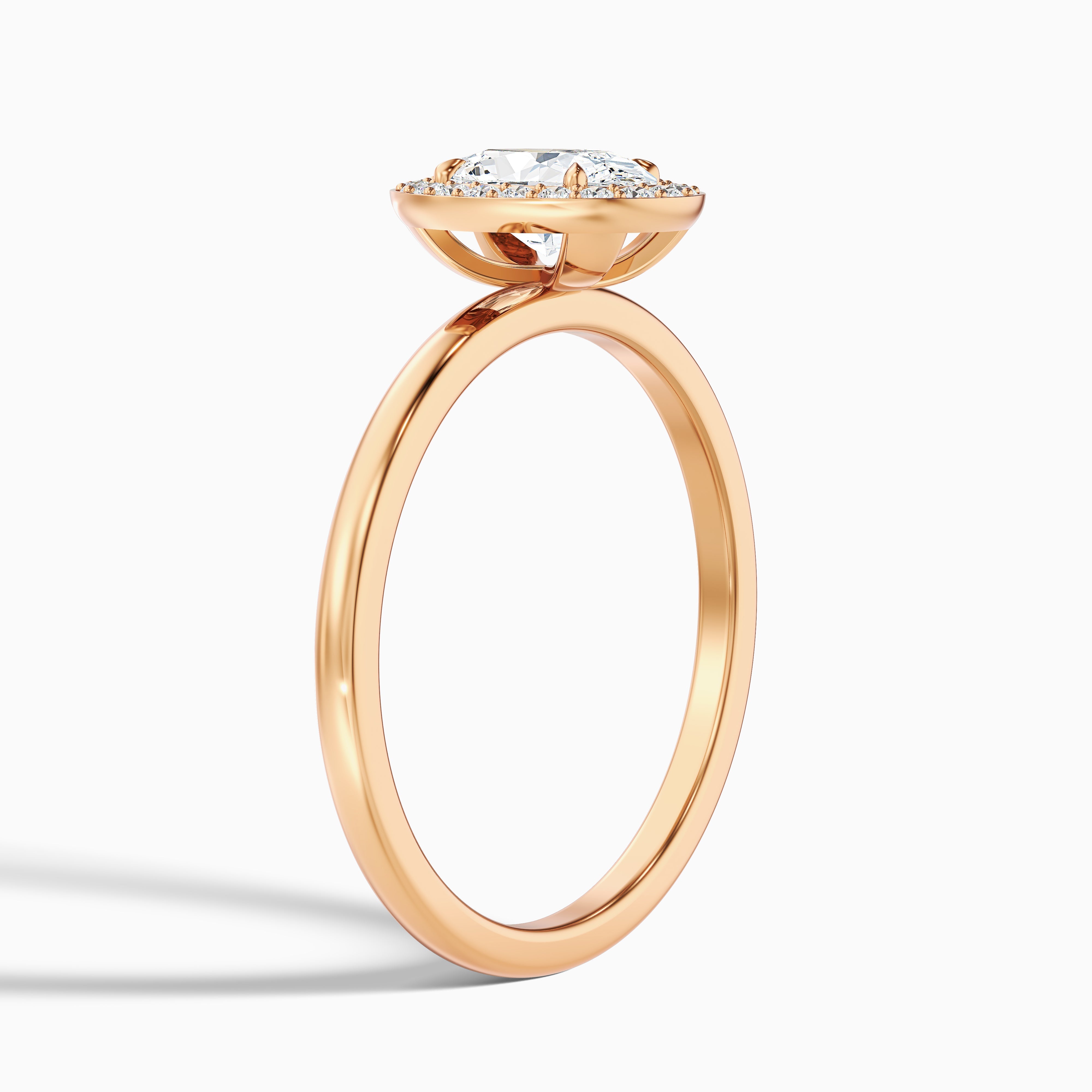 Aisha 1.5 Carat Oval Halo Lab Grown Diamond Ring in Platinum