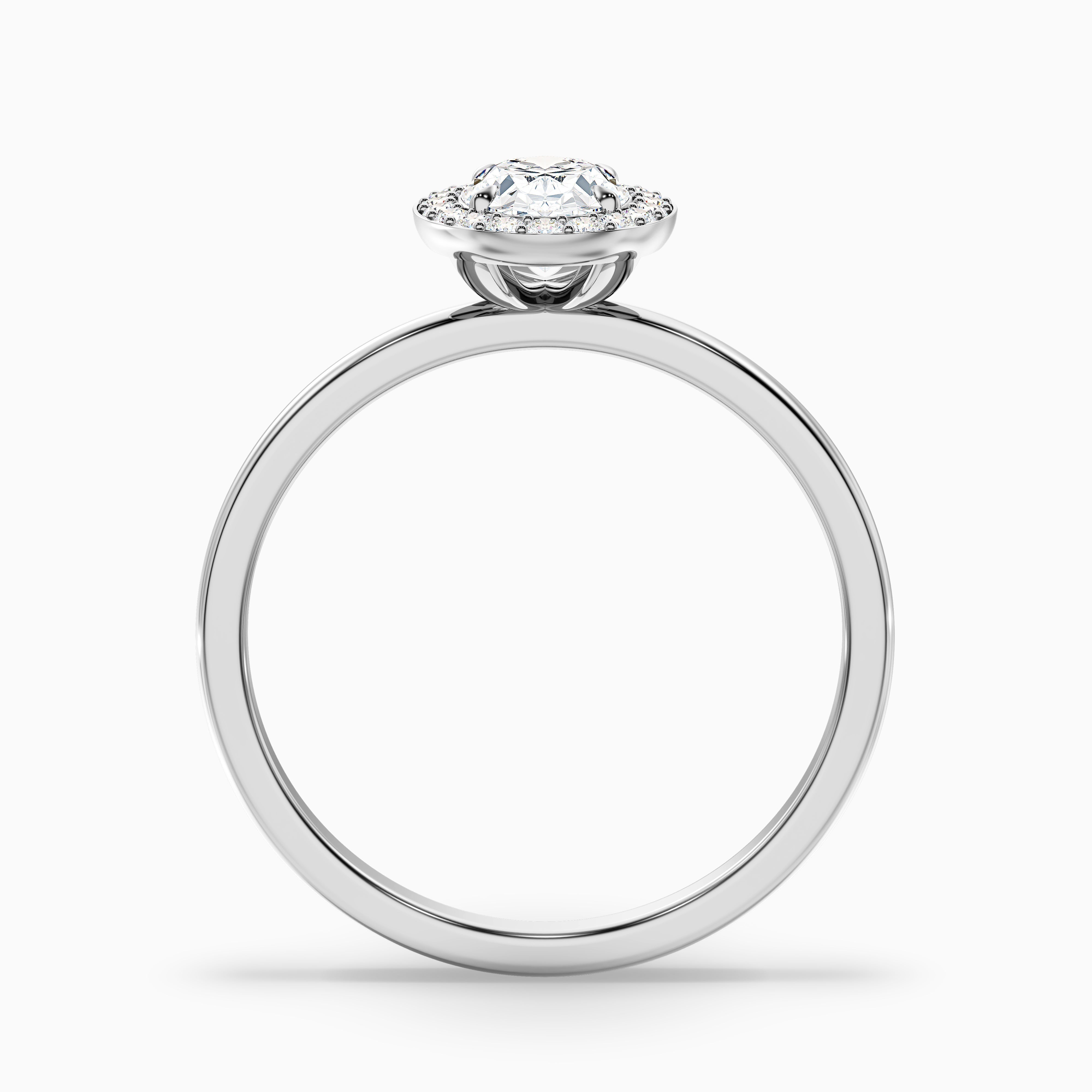 Joa 3 Carat Oval Halo Moissanite Engagement Ring in Platinum