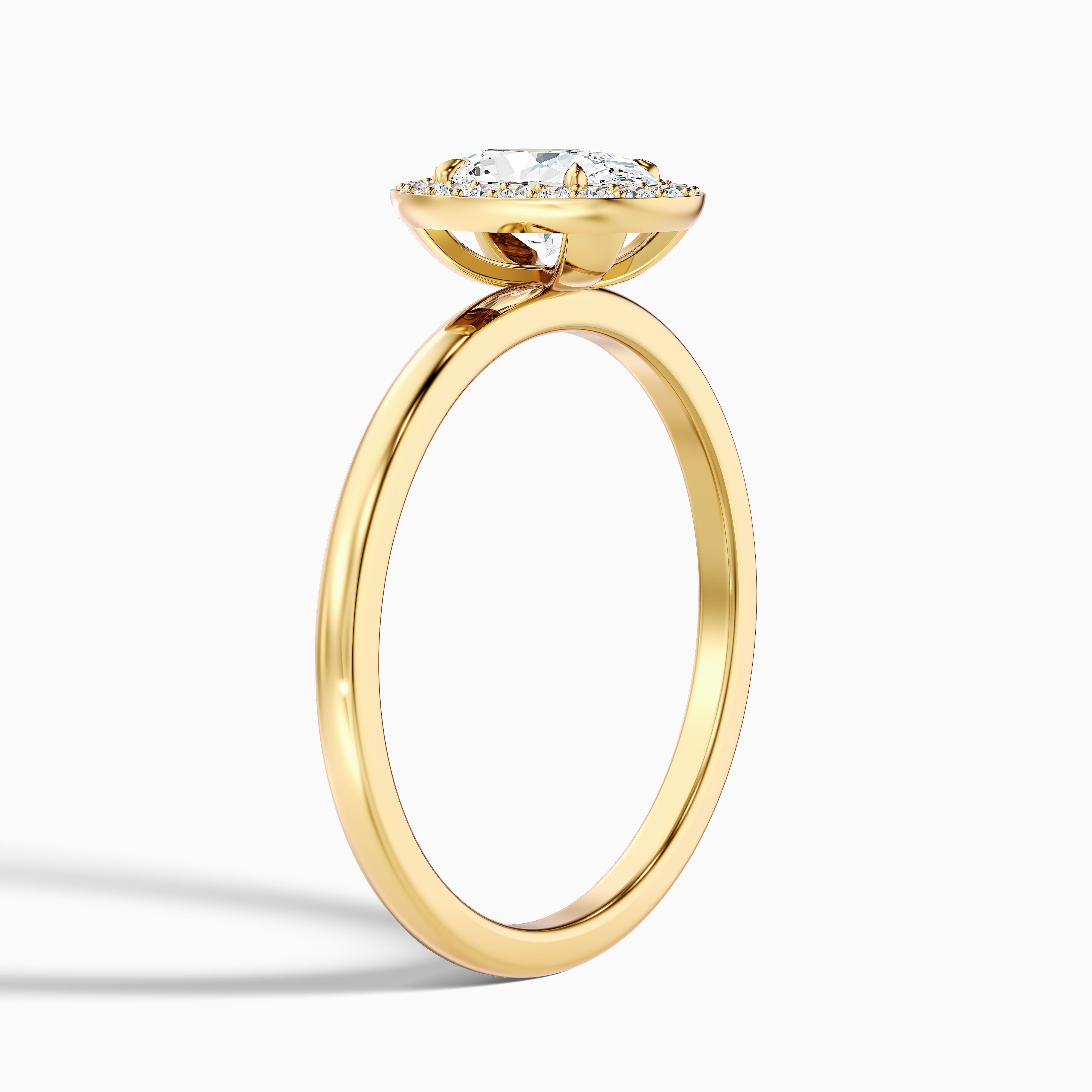 Aisha 2 Carat Oval Halo Lab Grown Diamond Ring in 18k White Gold