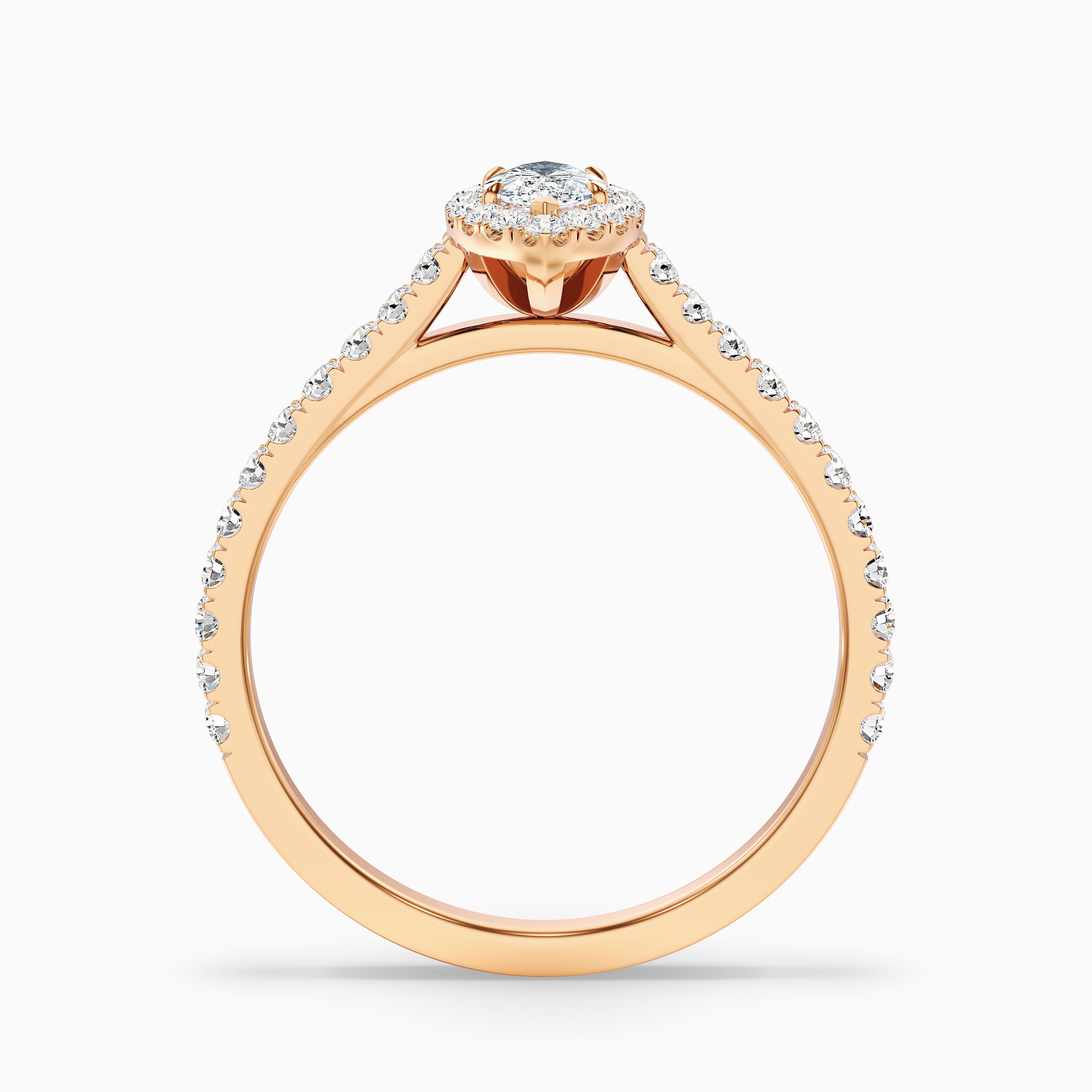 Alexa 5 Carat Marquise Halo Pave Lab Grown Diamond Ring in 14k Rose Gold