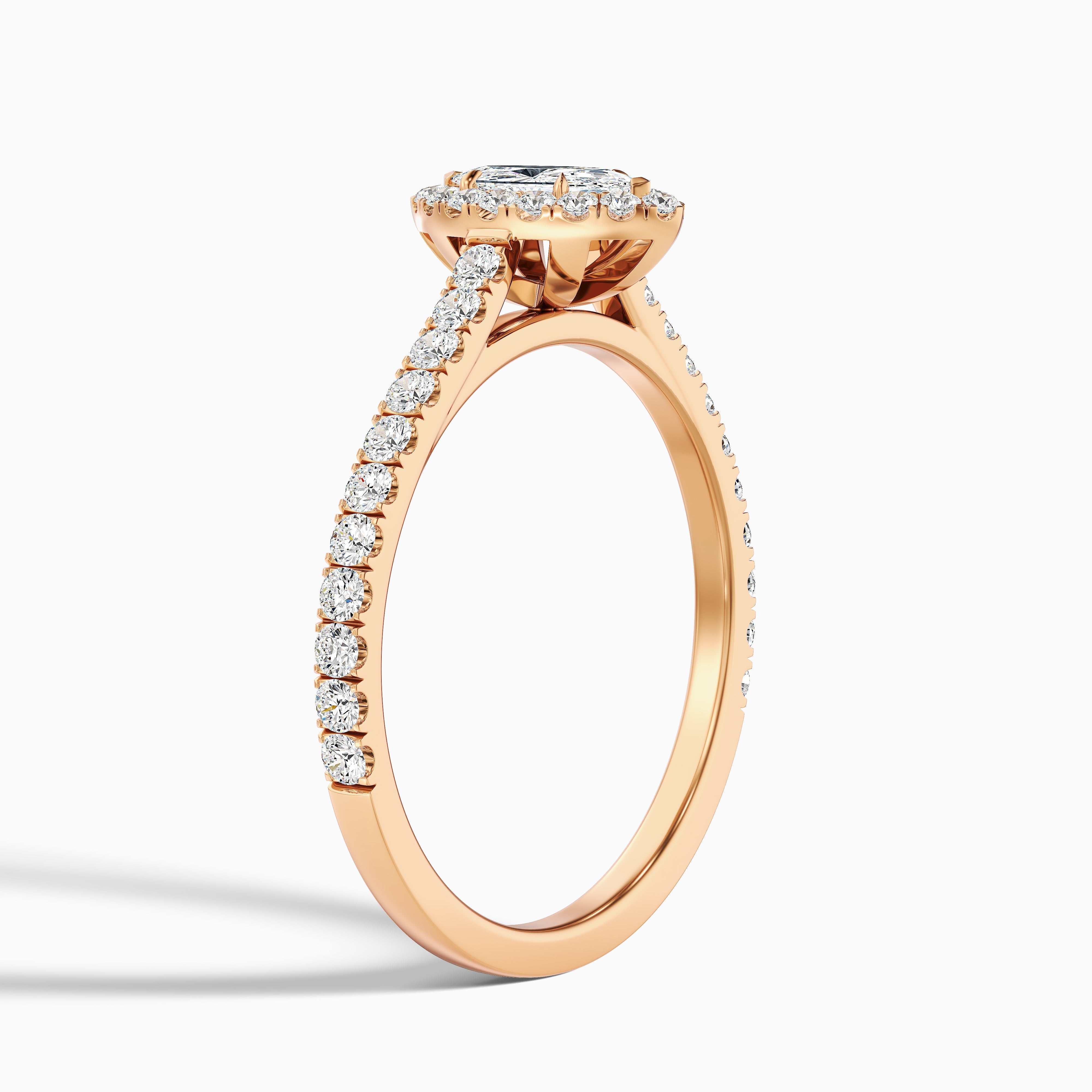 Anna 4 Carat Marquise Halo Pave Moissanite Engagement Ring in 10k White Gold