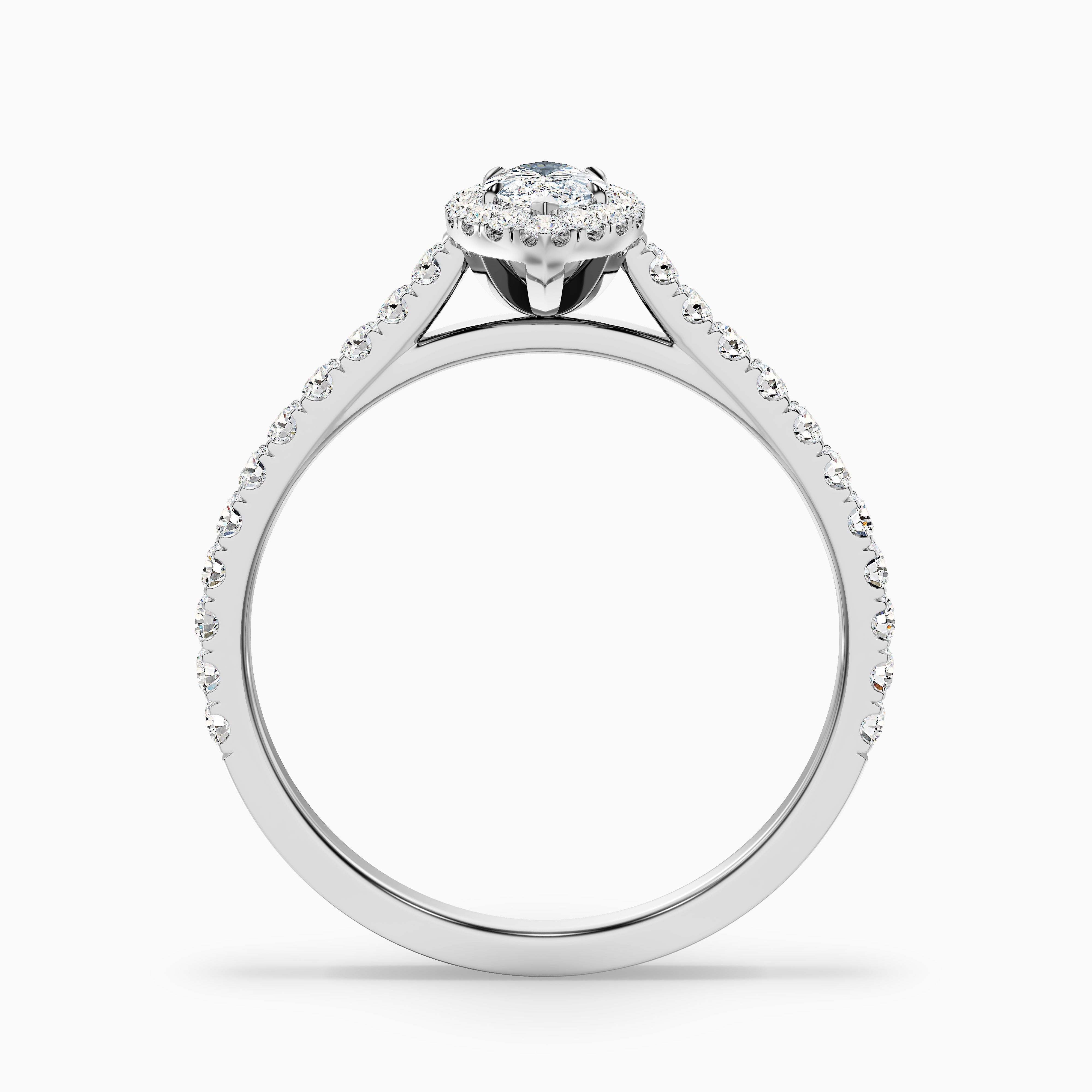 Alexa 3 Carat Marquise Halo Pave Lab Grown Diamond Ring in 10k Rose Gold