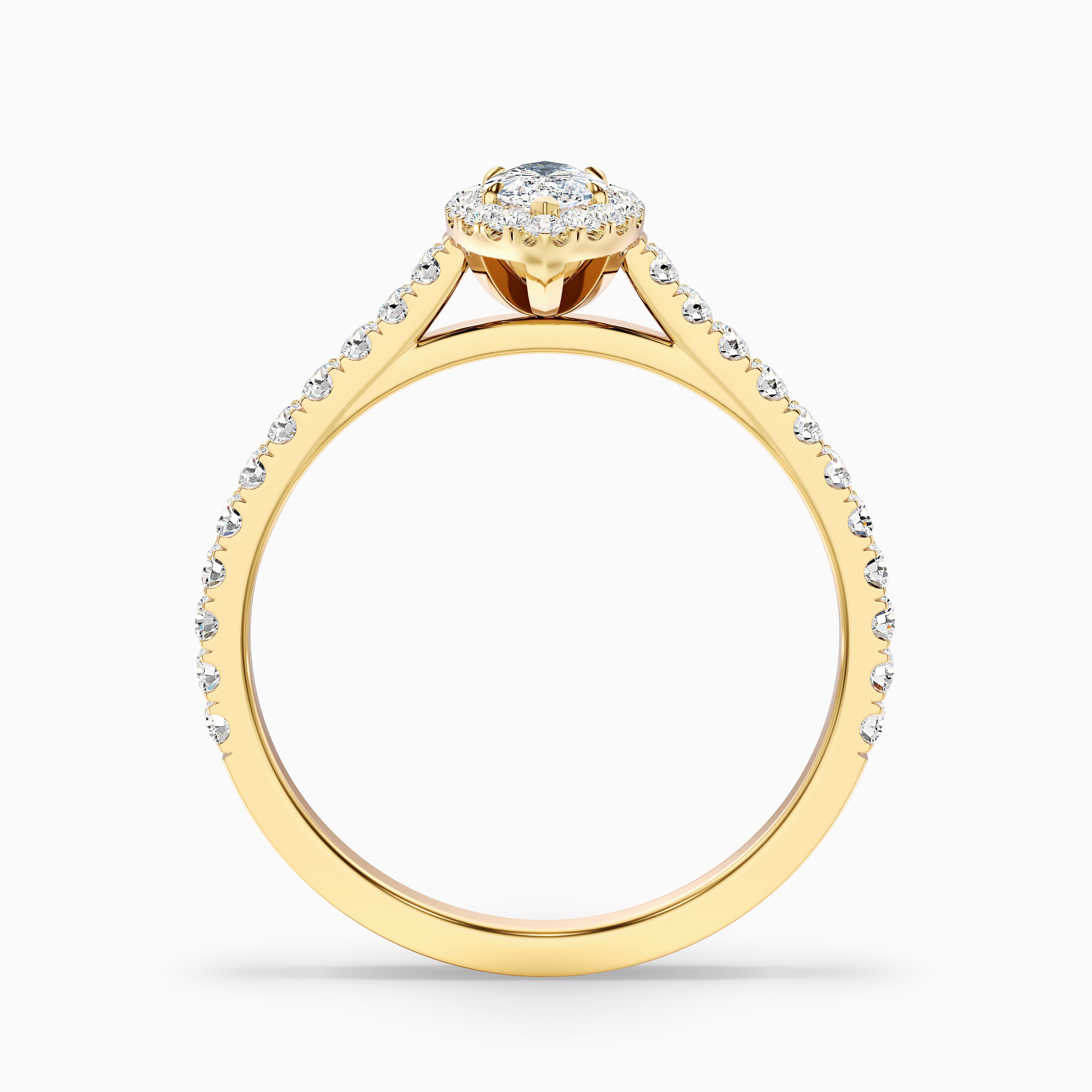 Anna 4 Carat Marquise Halo Pave Moissanite Engagement Ring in 14k Rose Gold