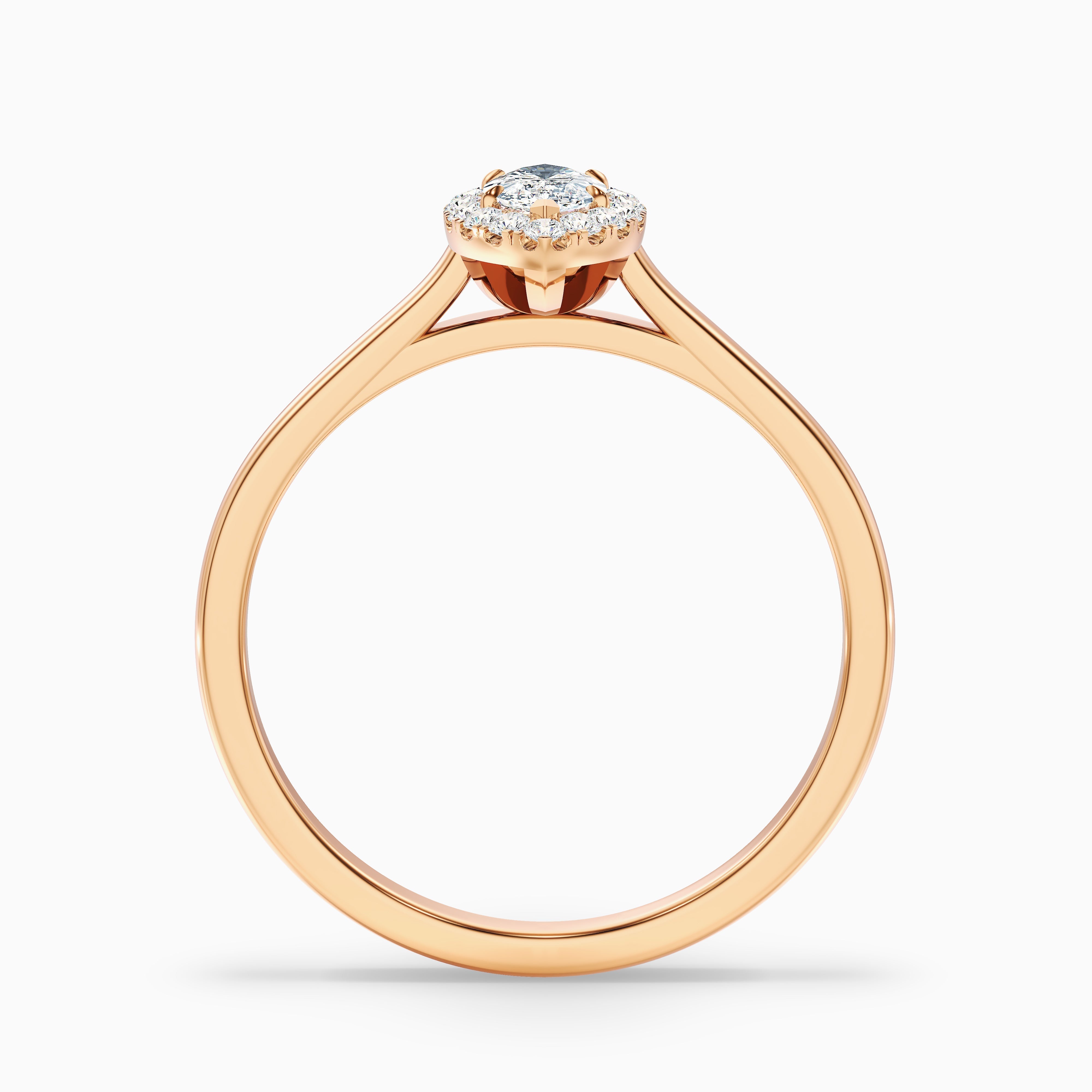 Bria 9 Carat Marquise Halo Moissanite Engagement Ring in 10k Rose Gold