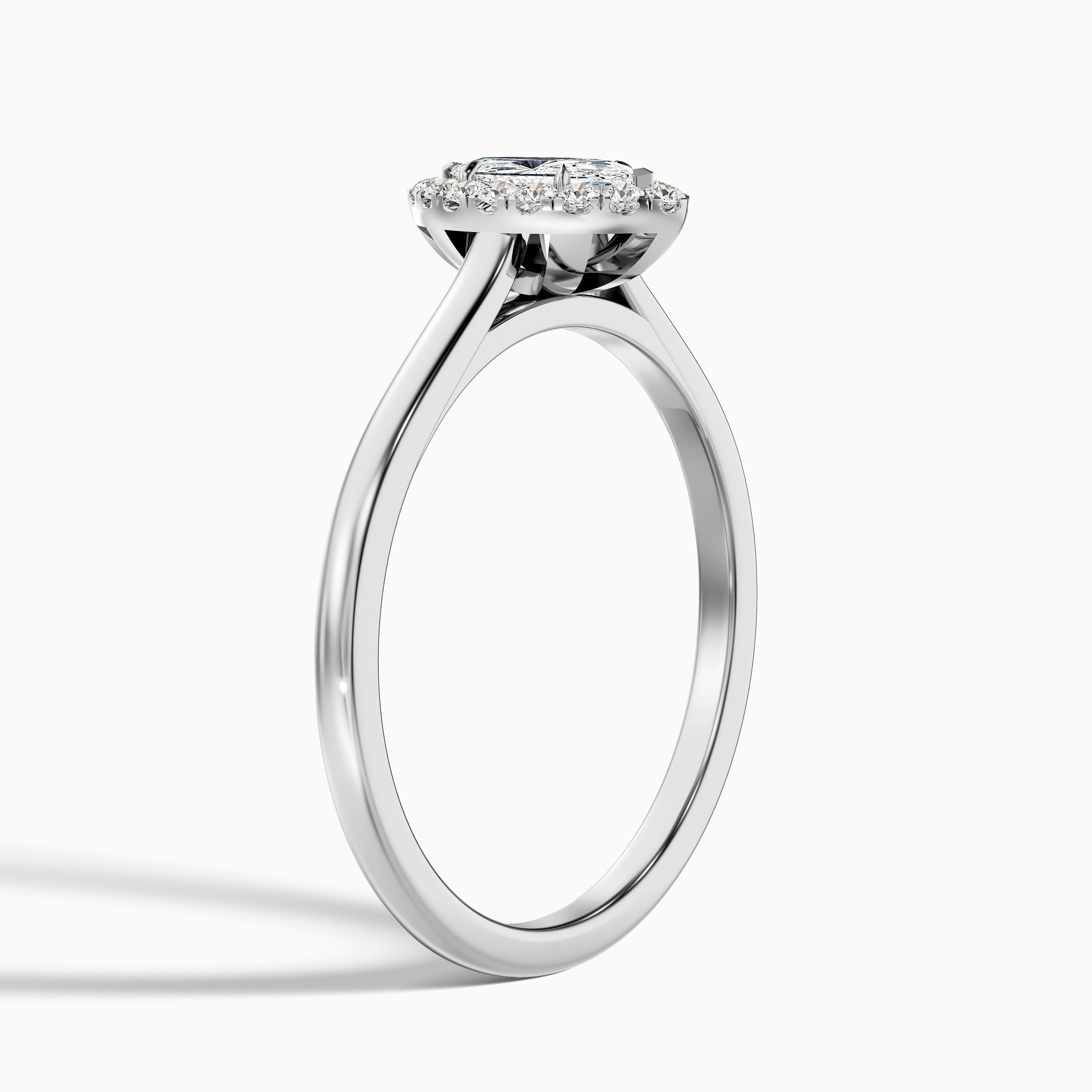 Lena 3 Carat Marquise Halo Moissanite Engagement Ring in 18k Yellow Gold