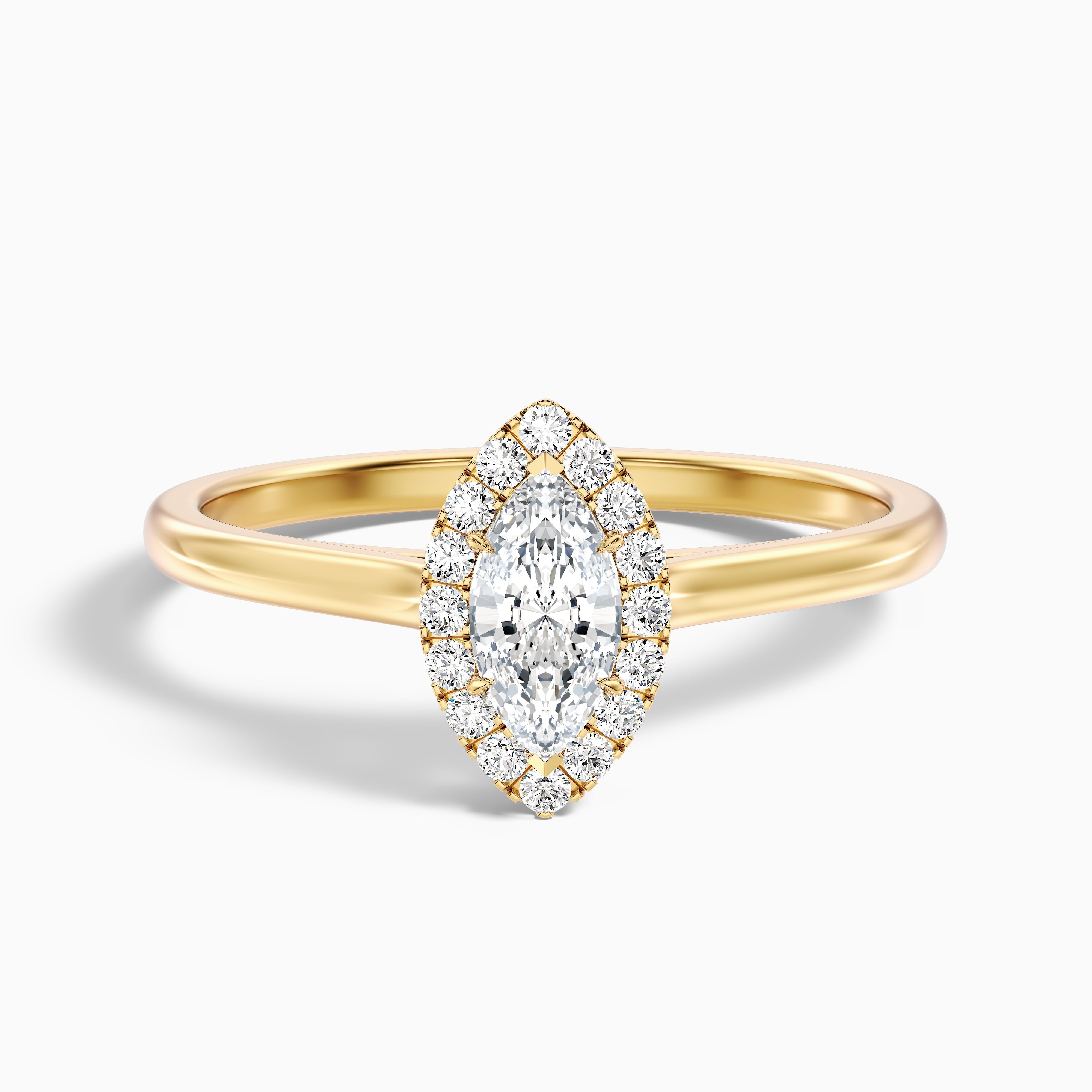 Anaya 5 Carat Marquise Halo Lab Grown Diamond Ring in Platinum