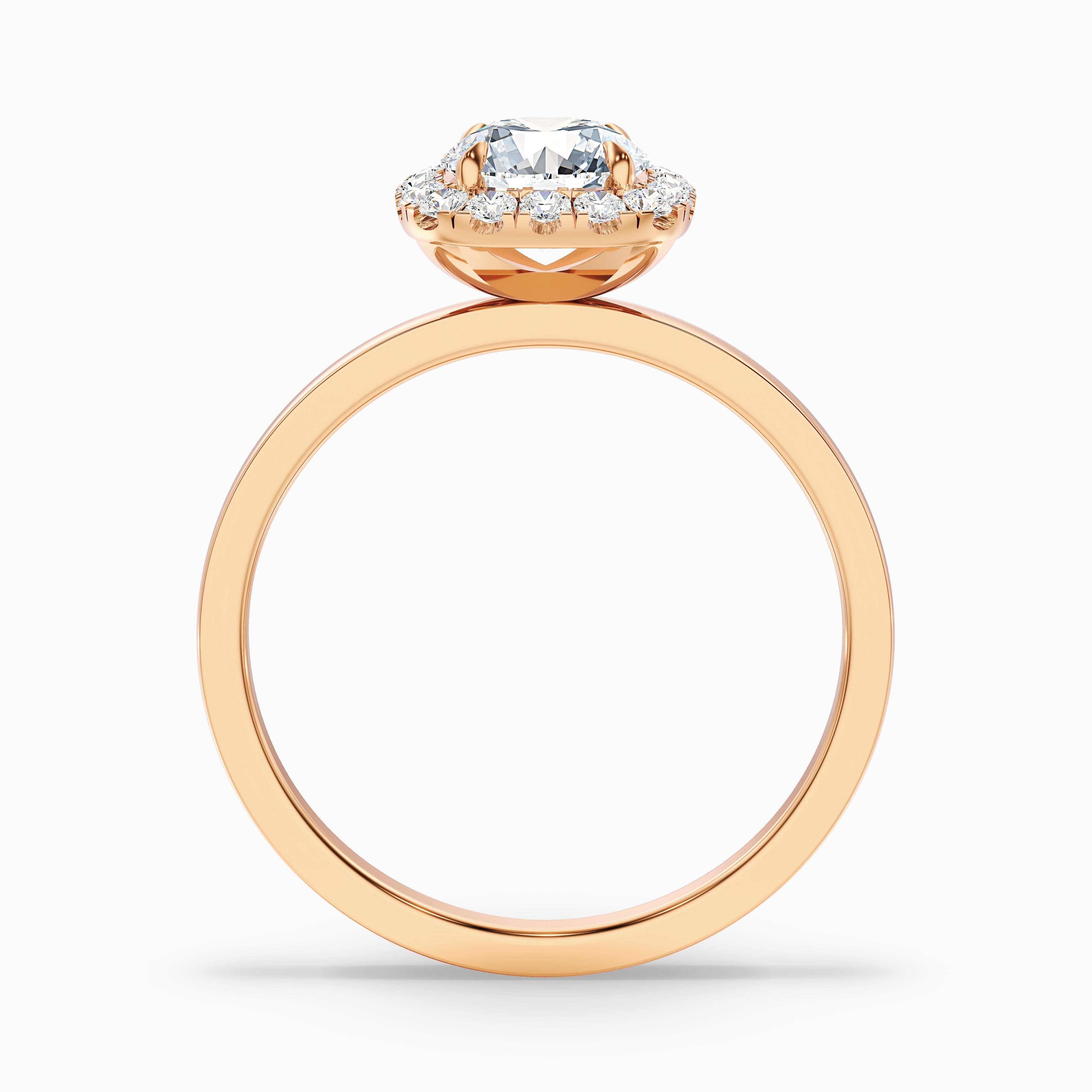 Angel 5 Carat Round Cut Halo Lab Grown Diamond Ring in 18k Yellow Gold