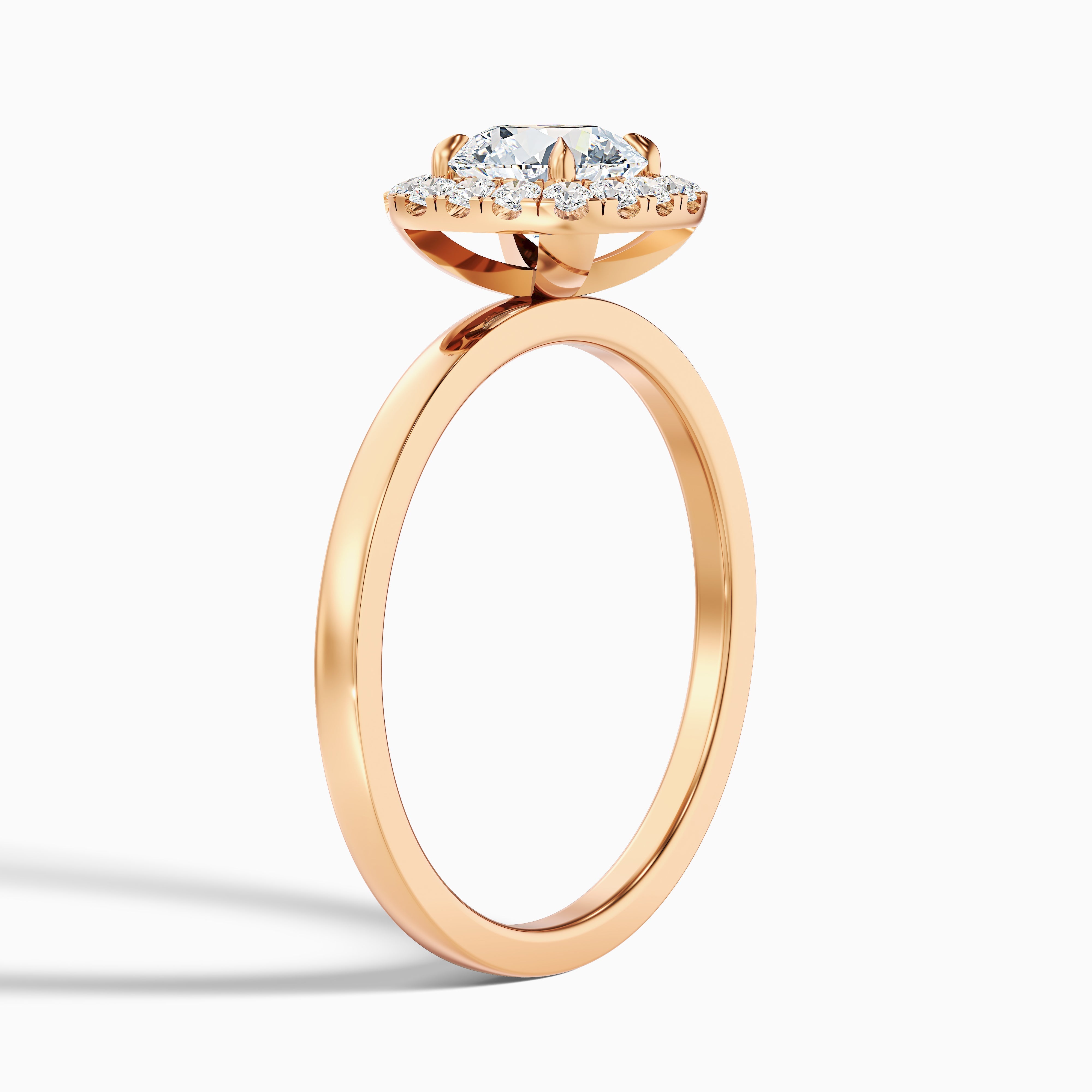 Angel 1.5 Carat Round Cut Halo Lab Grown Diamond Ring in Platinum