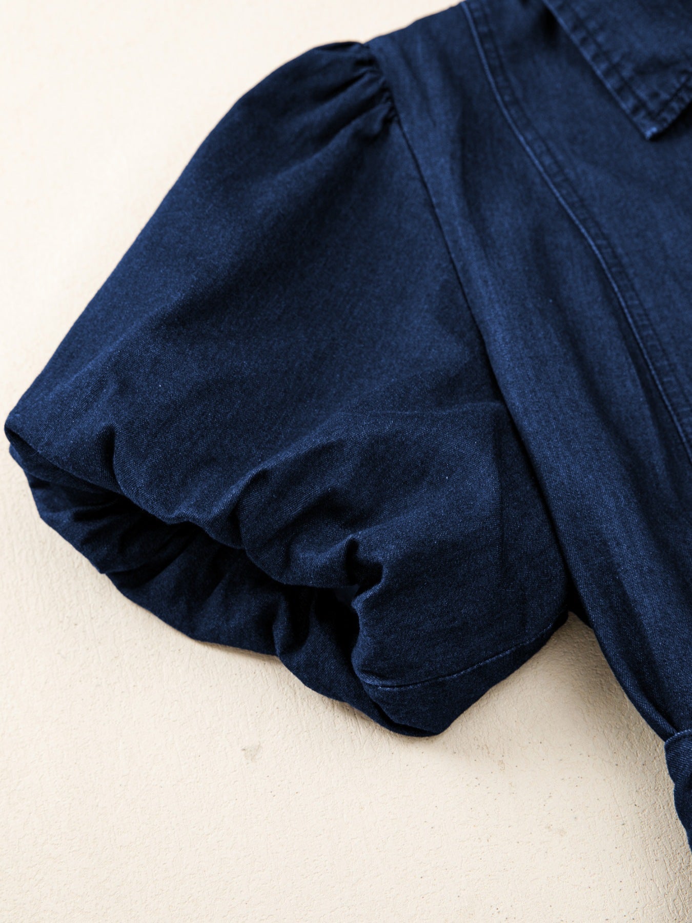 Belted Button-Down Midi Denim Dress