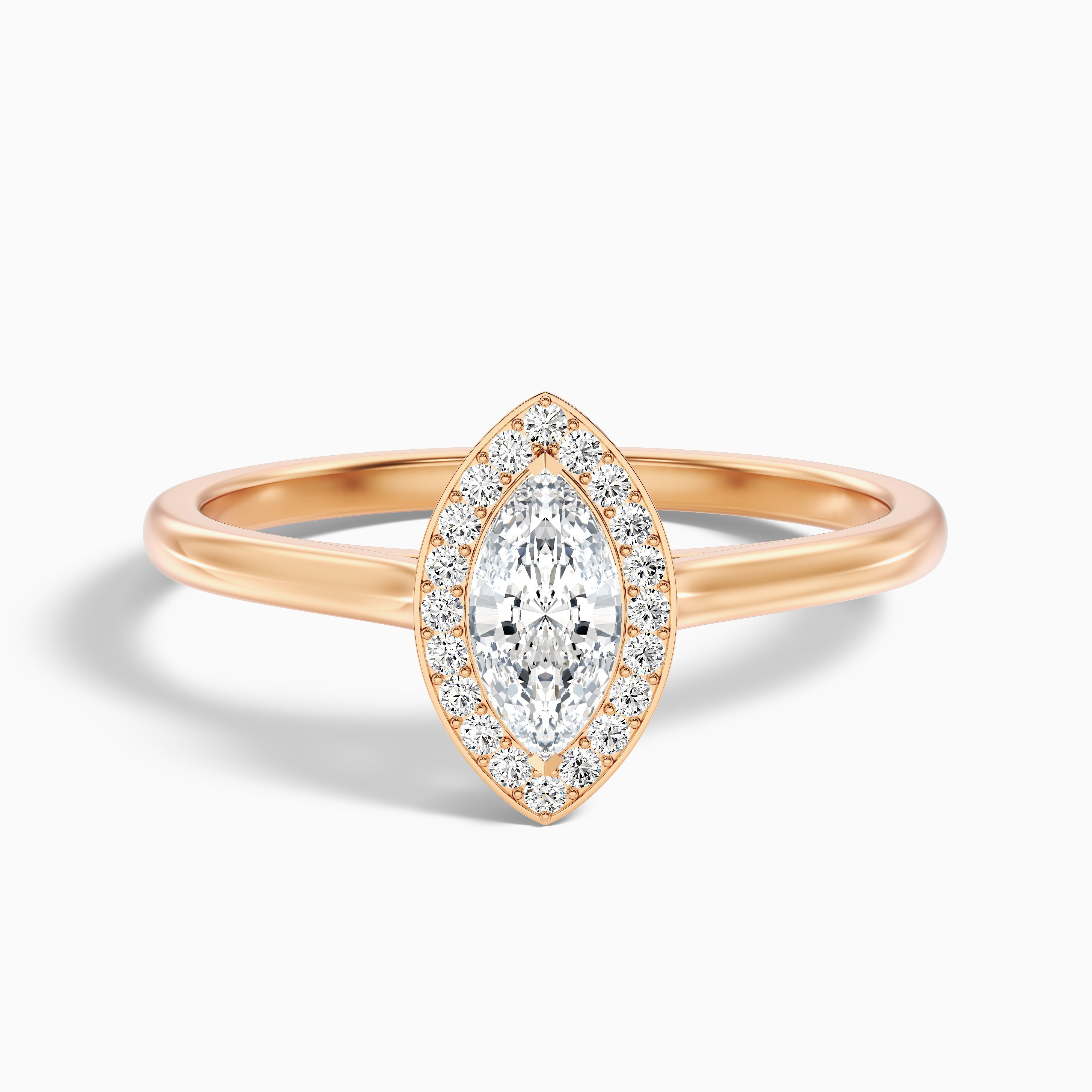 Sky 4 Carat Marquise Halo Moissanite Engagement Ring in 10k Yellow Gold
