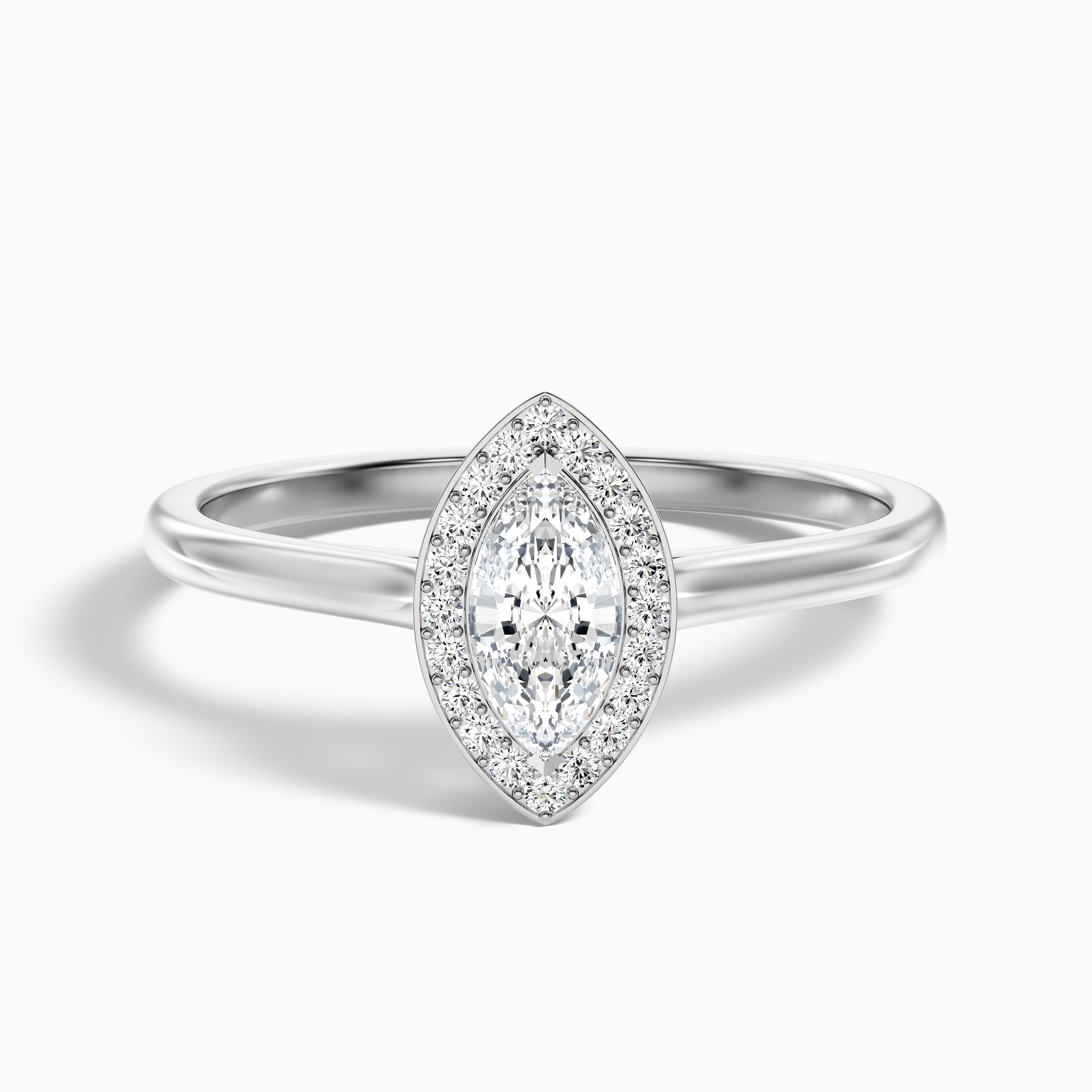 Carla 4 Carat Marquise Halo Lab Grown Diamond Ring in 10k Yellow Gold