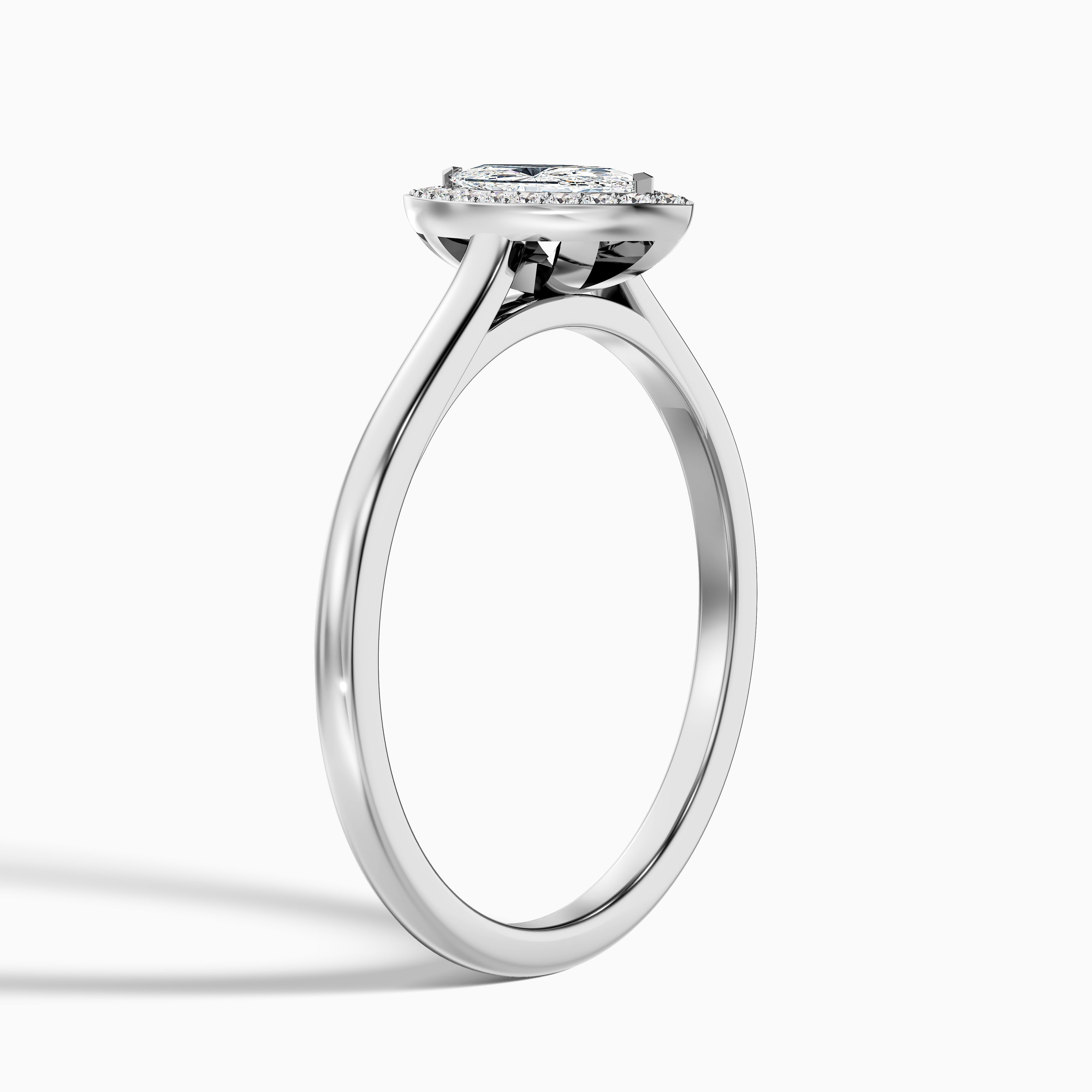 Sky 5 Carat Marquise Halo Moissanite Engagement Ring in 10k Rose Gold