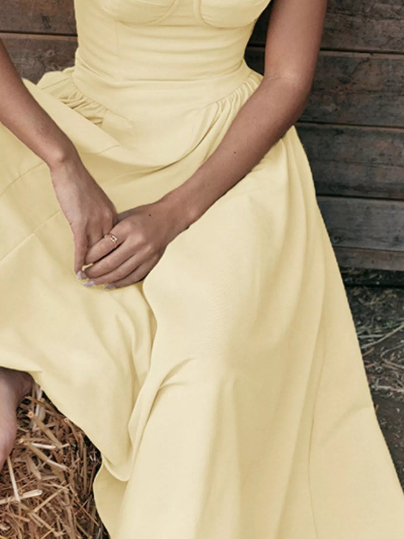 Sweetheart Neck Spaghetti Strap Midi Dress