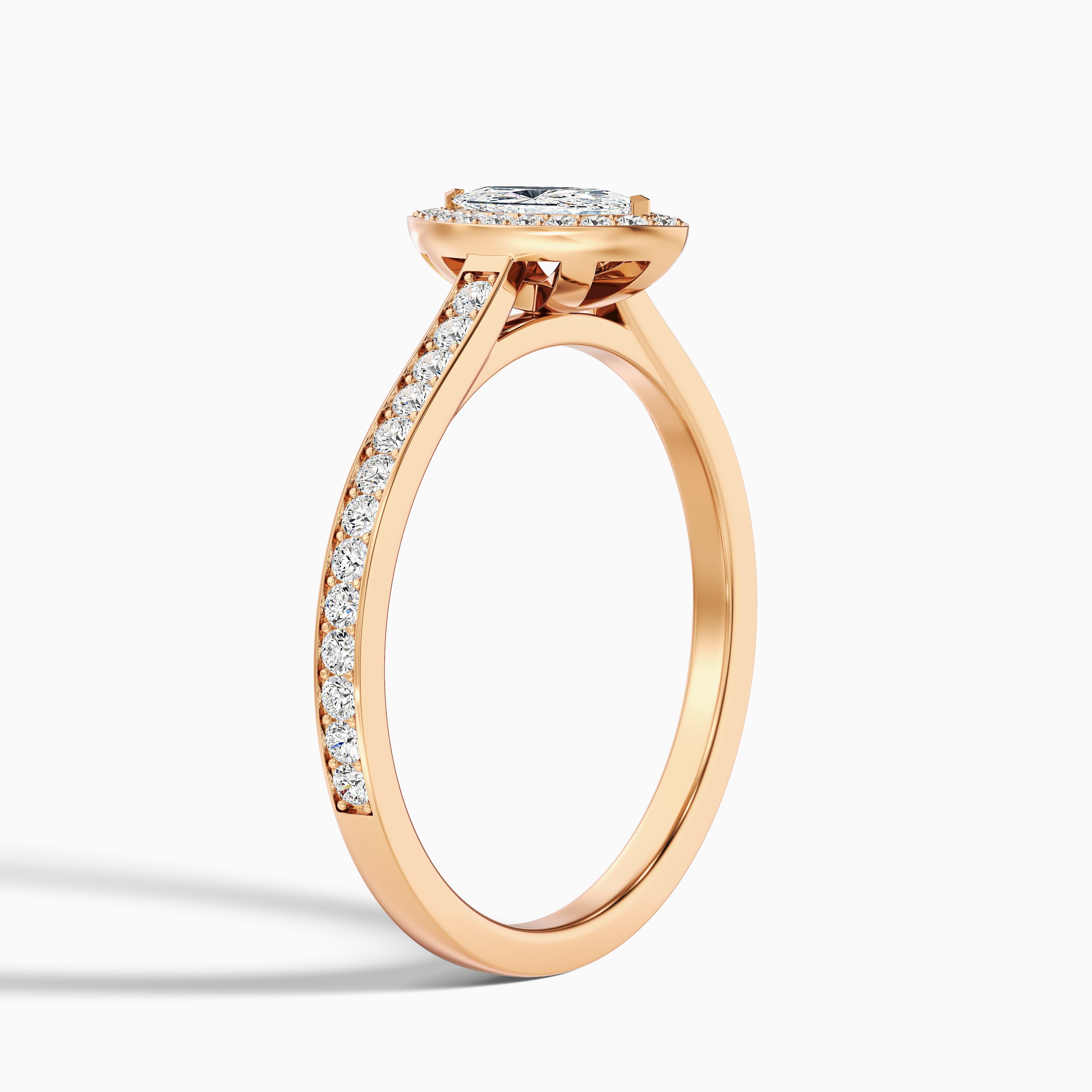 Lara 2 Carat Marquise Halo Pave Lab Grown Diamond Ring in Platinum