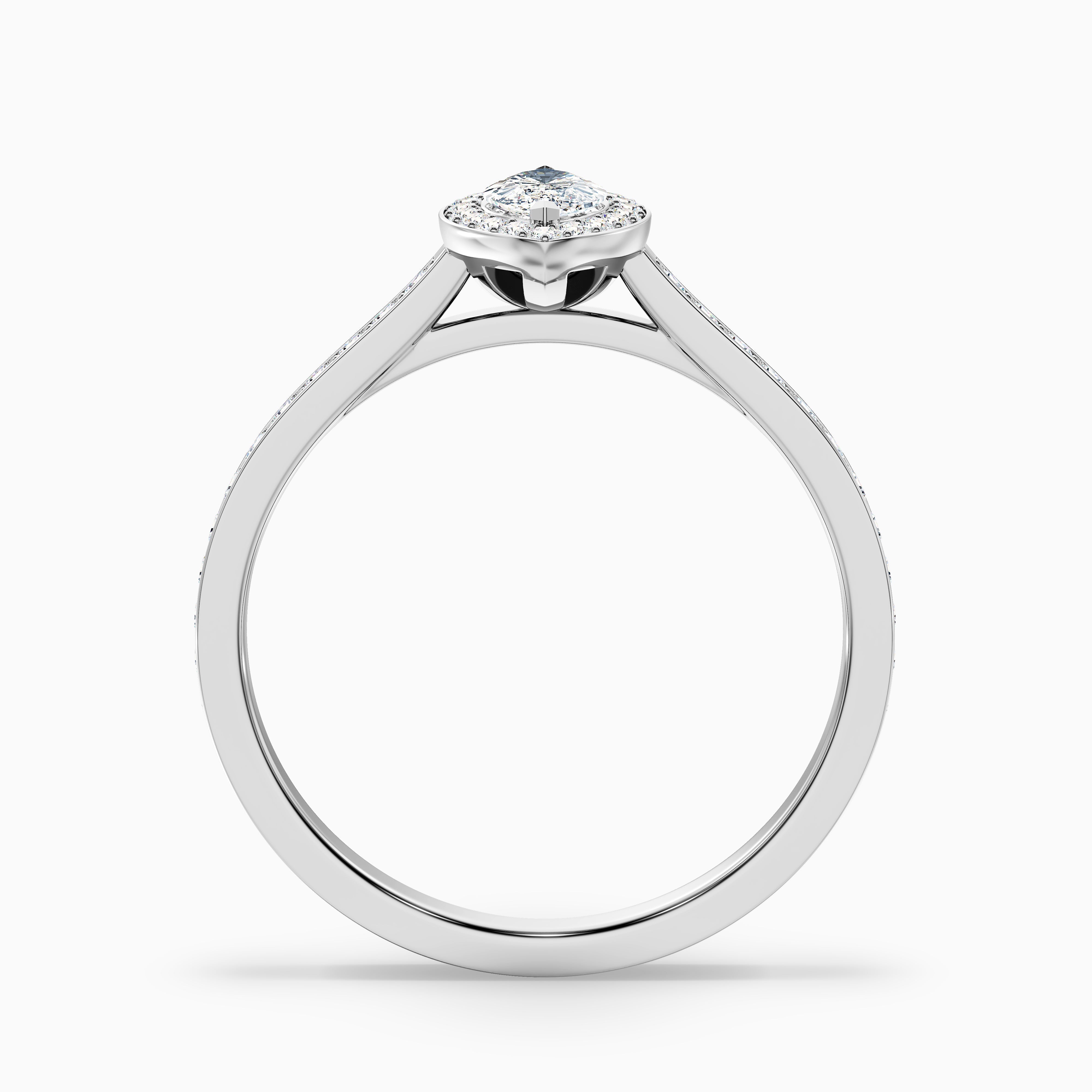 Lara 1.5 Carat Marquise Halo Pave Lab Grown Diamond Ring in 18k Rose Gold