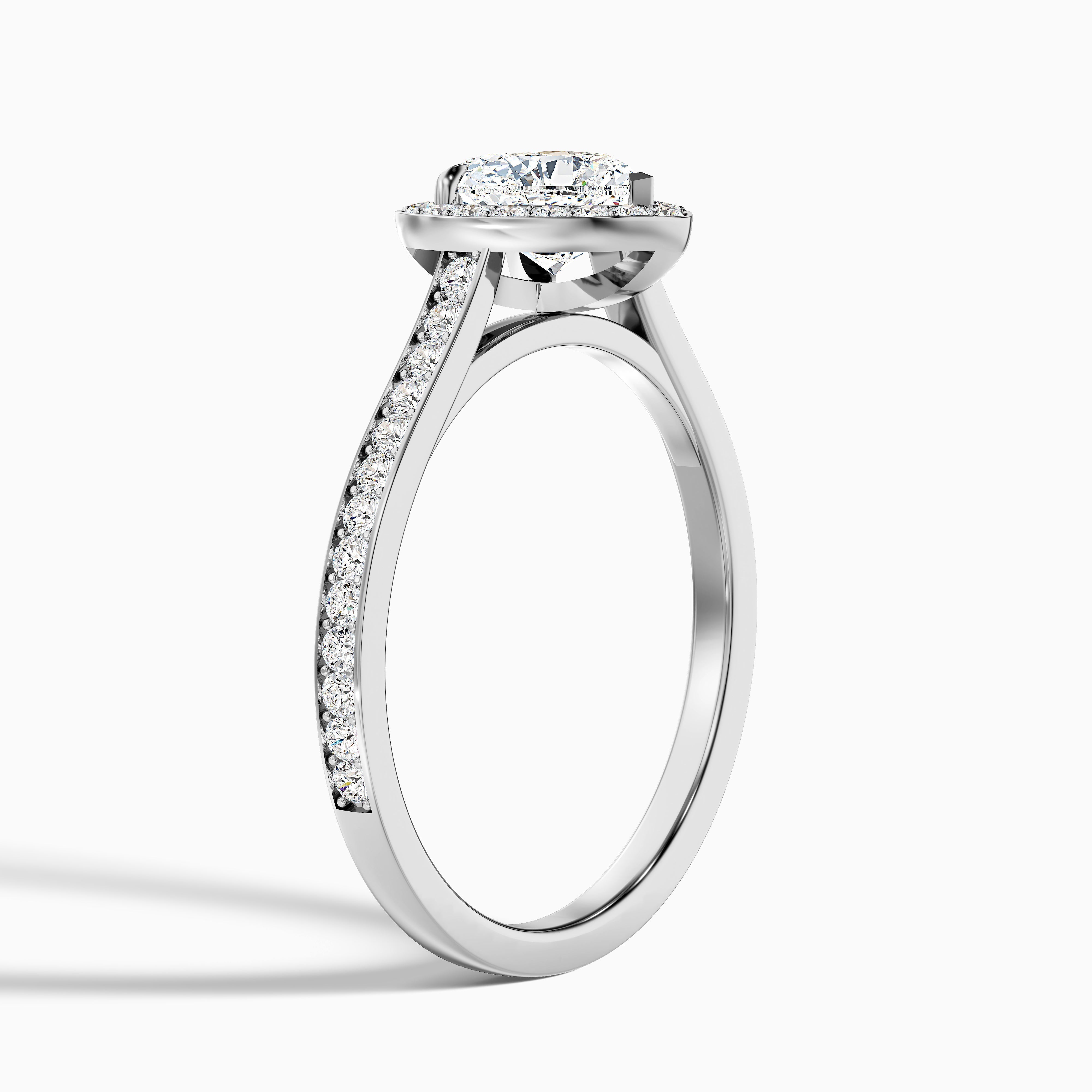 Macy 3 Carat Heart Shaped Halo Pave Lab Grown Diamond Ring in 10k Yellow Gold