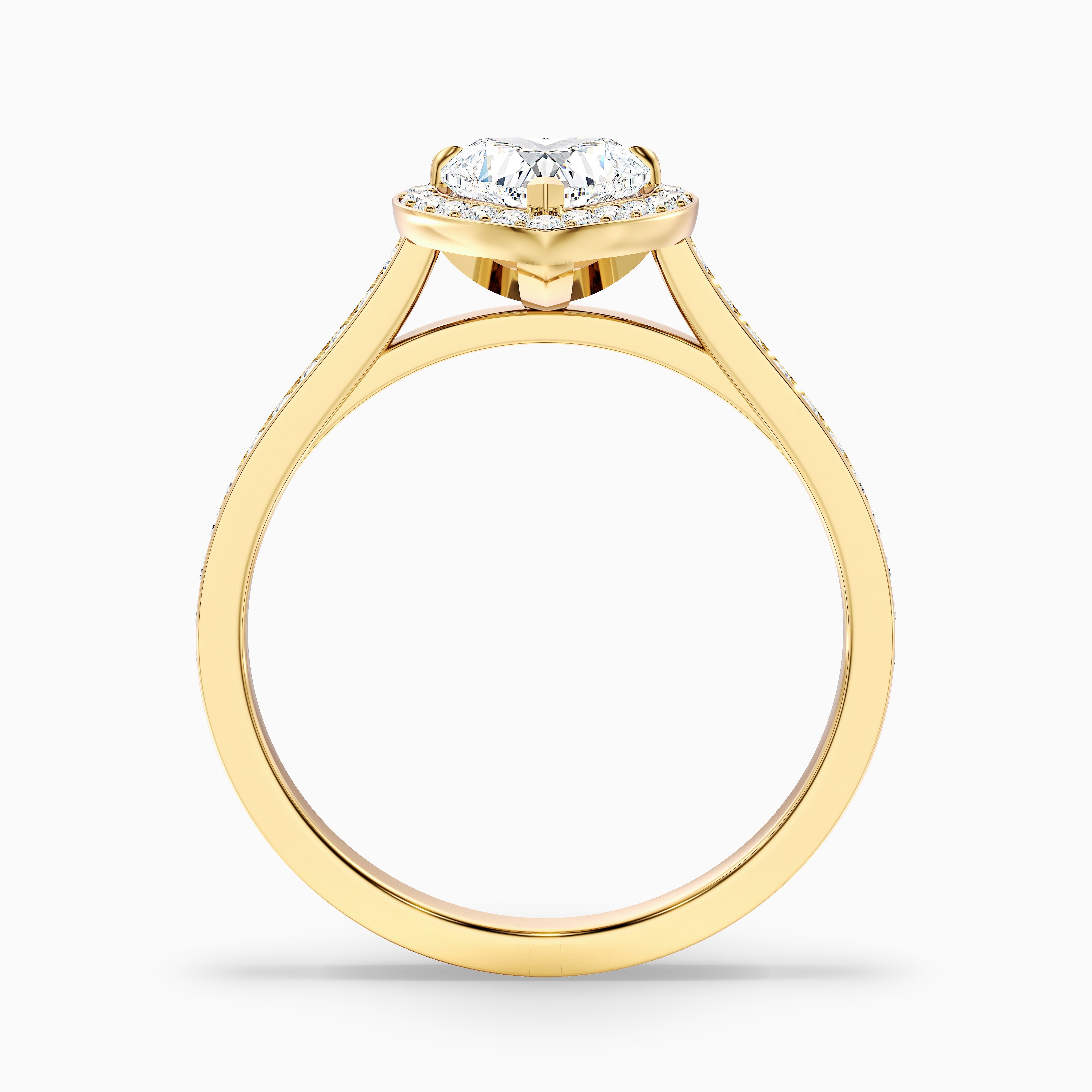 Macy 3.5 Carat Heart Shaped Halo Pave Lab Grown Diamond Ring in 18k White Gold