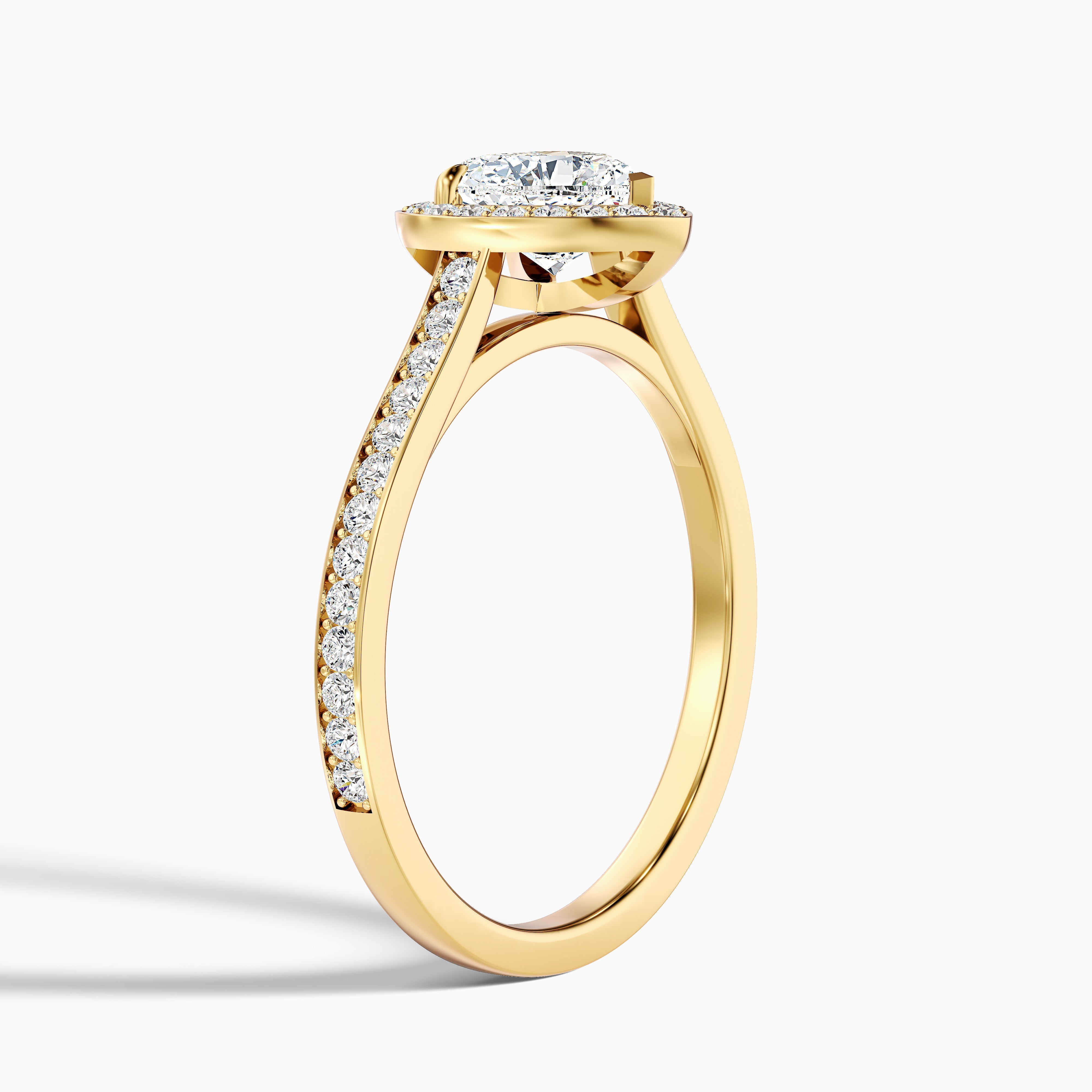 Kira 2 Carat Heart Shaped Halo Pave Moissanite Engagement Ring in 10k Rose Gold