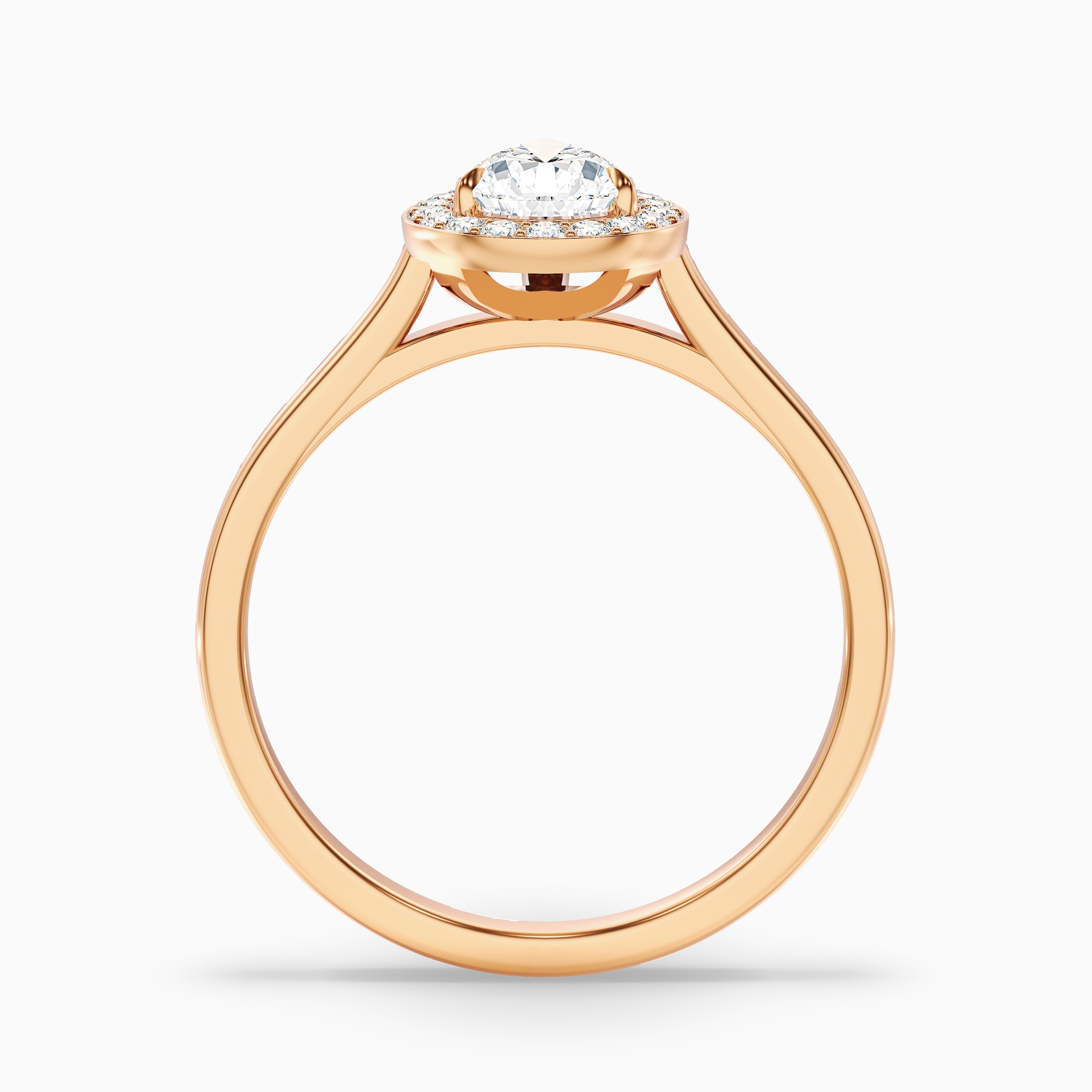 Siya 2.5 Carat Pear Halo Moissanite Engagement Ring in 10k Yellow Gold