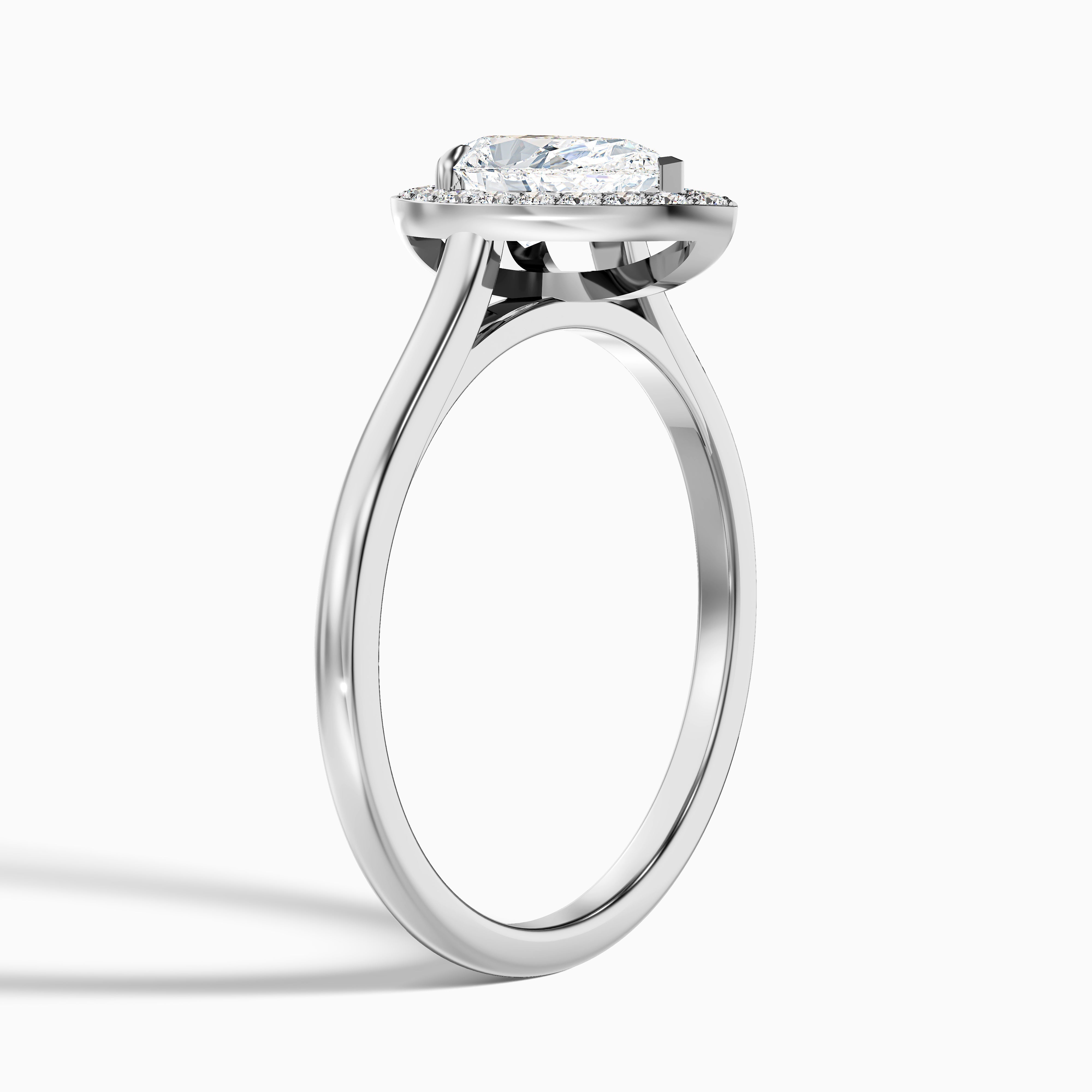 Nina 1 Carat Pear Halo Lab Grown Diamond Ring in 18k White Gold