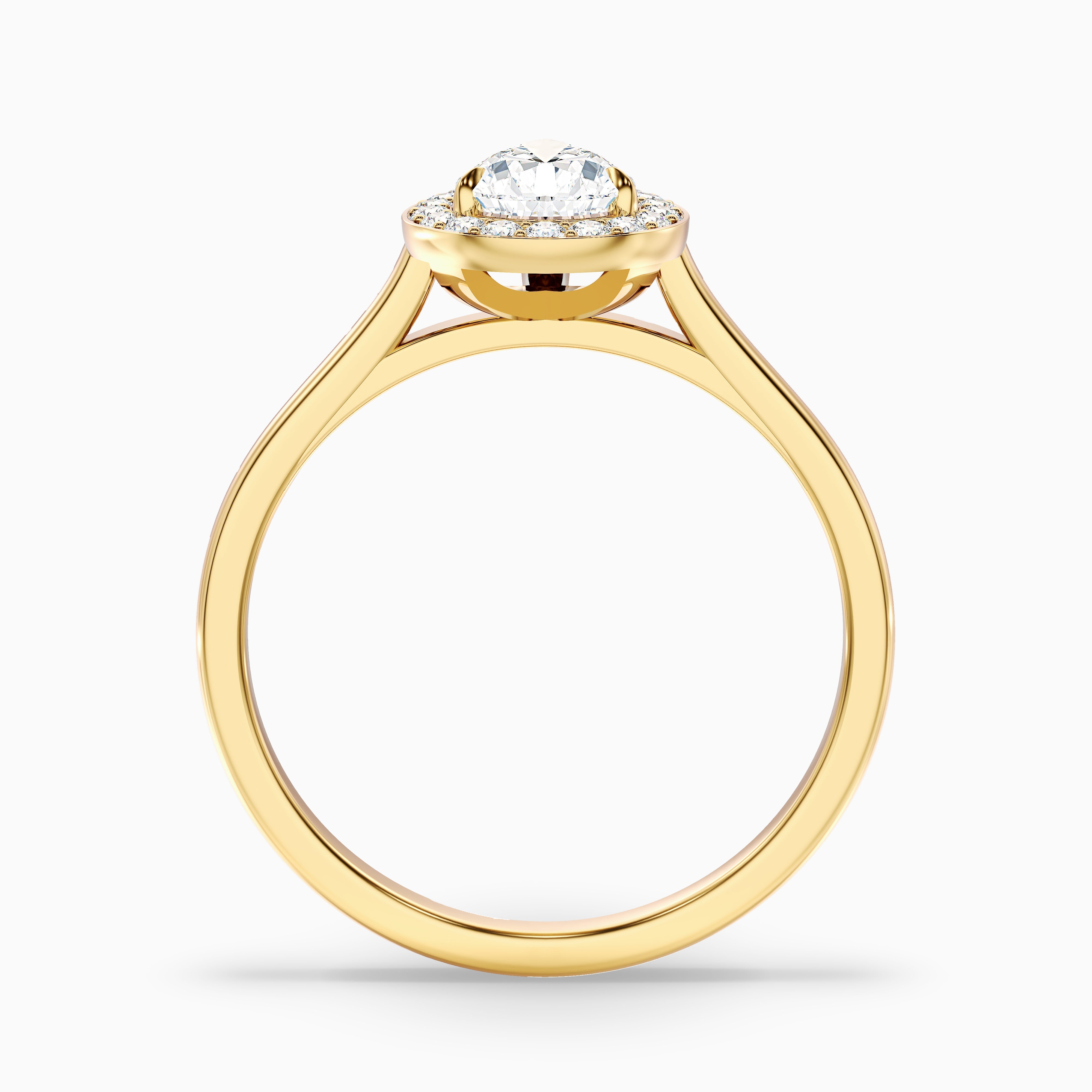 Nina 2 Carat Pear Halo Lab Grown Diamond Ring in 18k White Gold