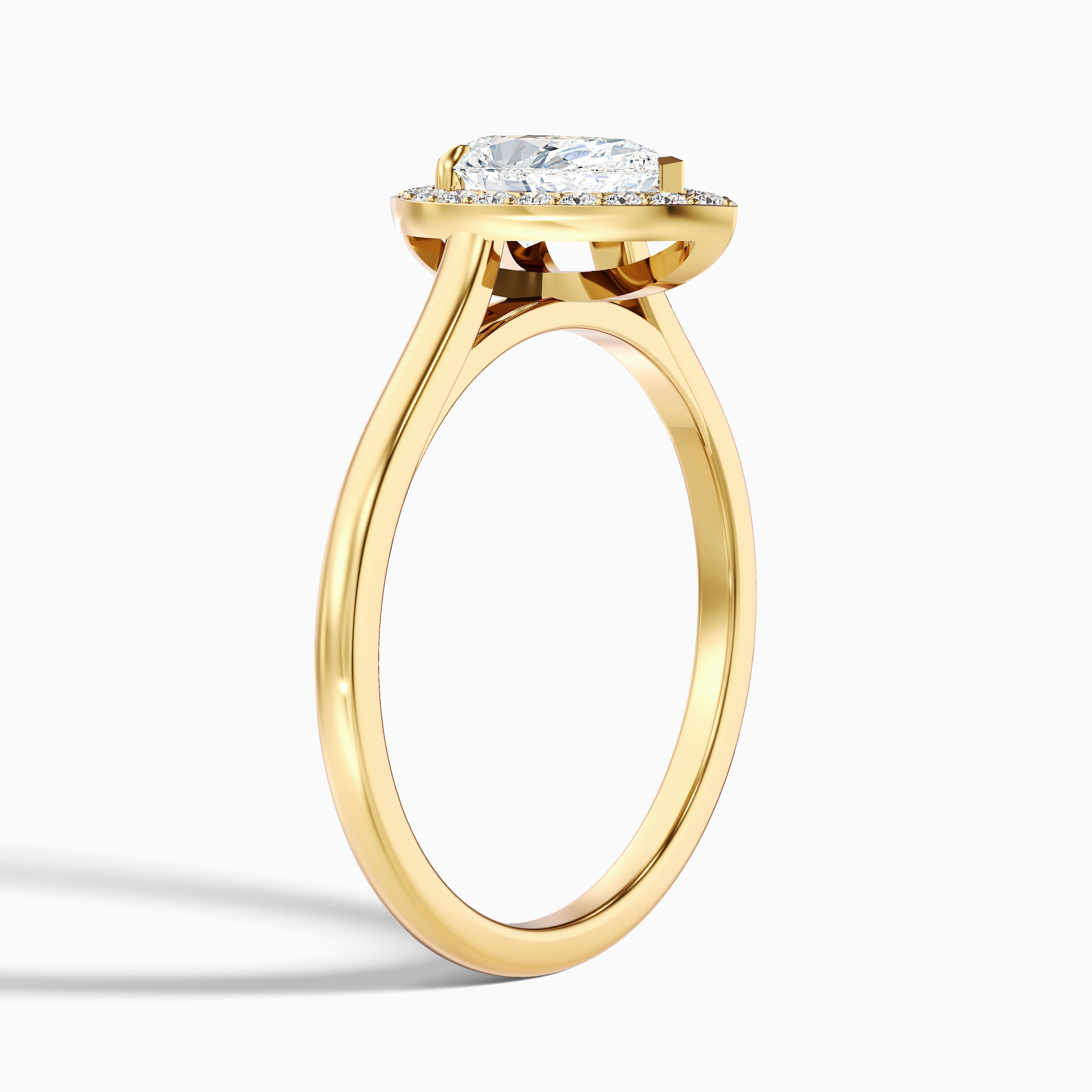 Nina 3 Carat Pear Halo Lab Grown Diamond Ring in 14k Rose Gold