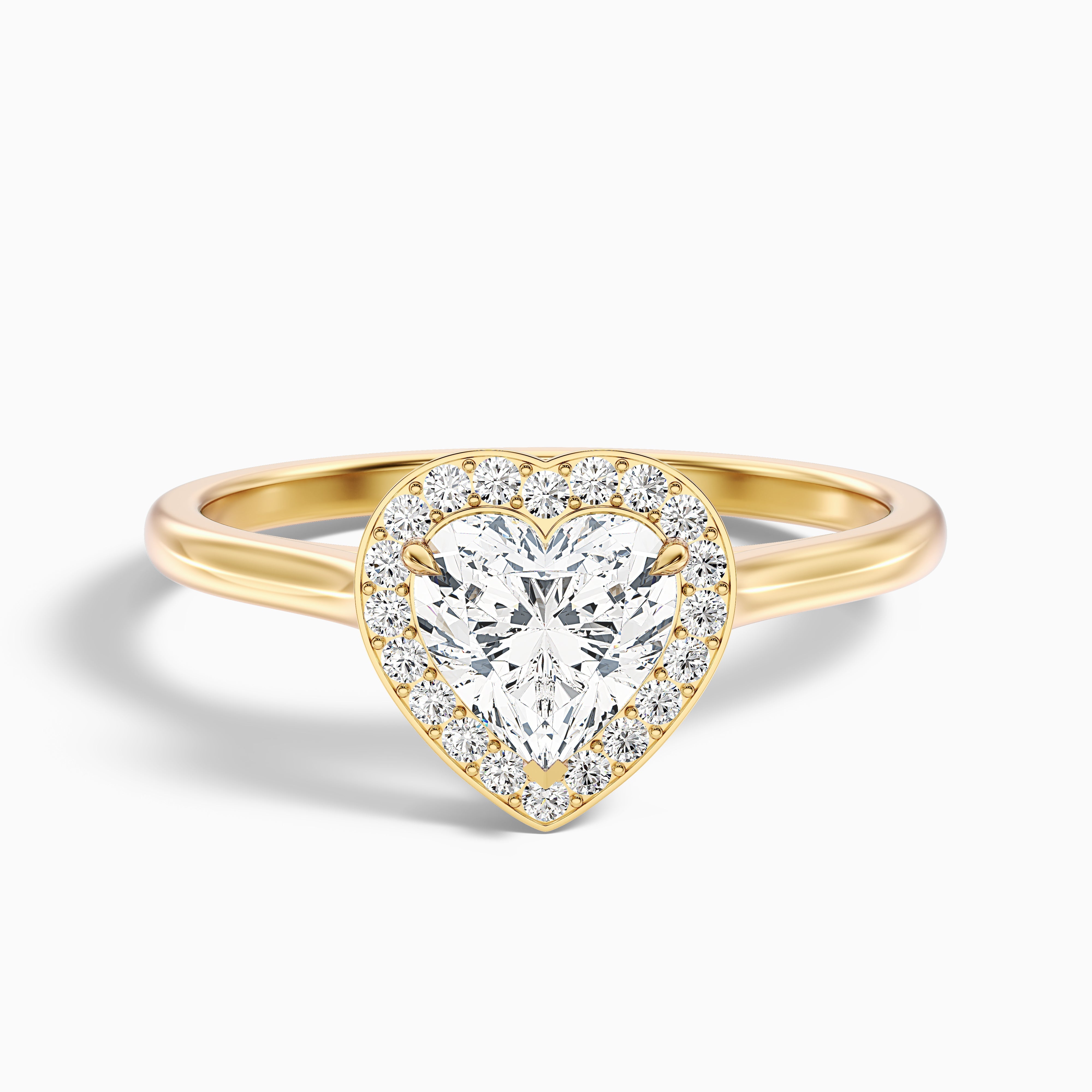 Ruby 2.5 Carat Heart Halo Lab Grown Diamond Ring in 14k White Gold