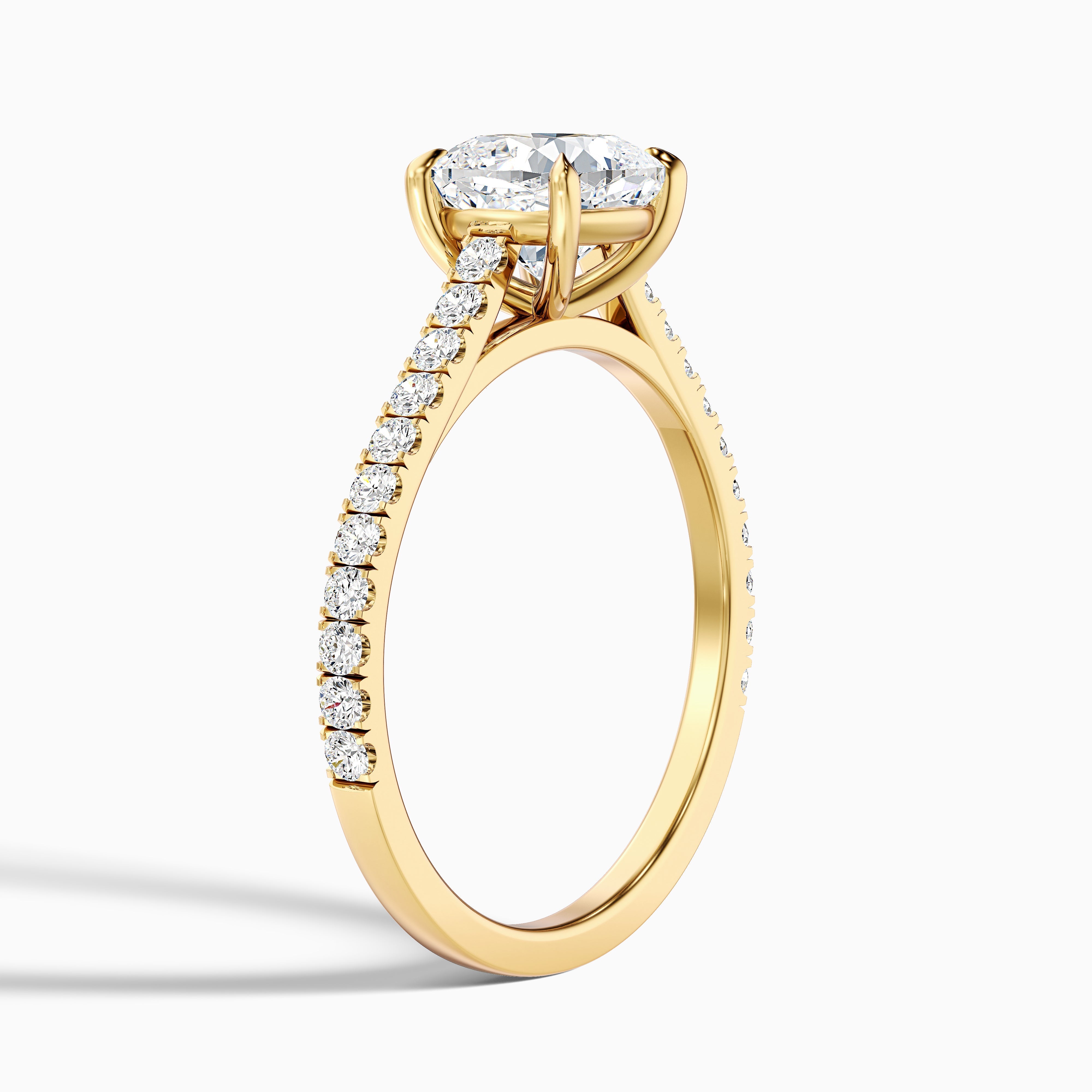 Mary 5.5 Carat Cushion Cut Side Stone Pave Moissanite Engagement Ring in Platinum