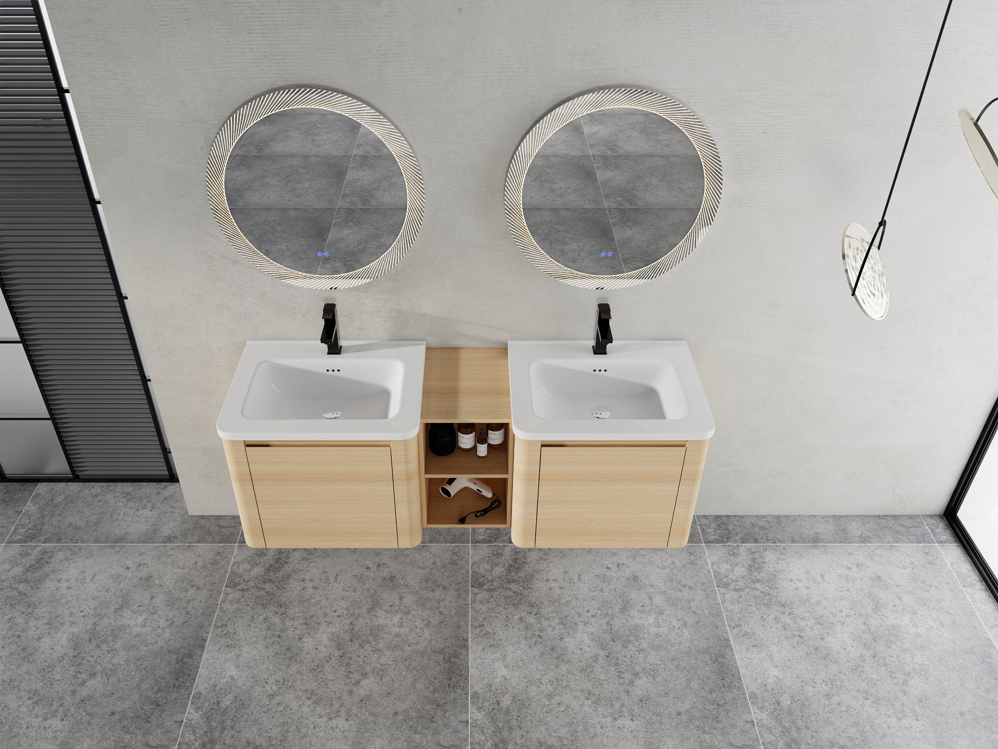 60'' Wall-Mounted Bathroom Vanity