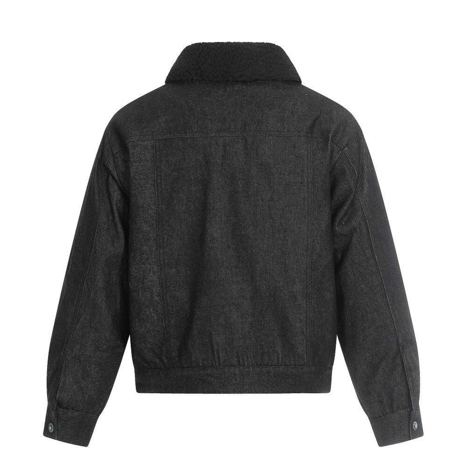 Cashmere lamb wool denim jacket