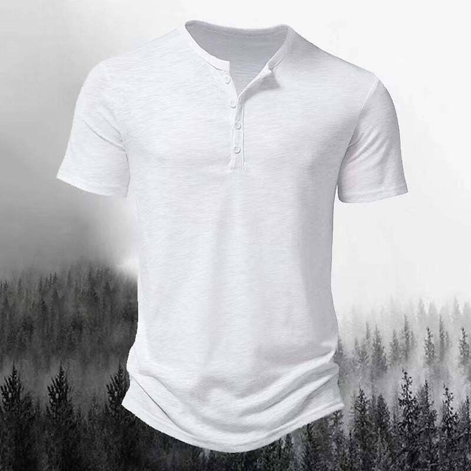 Solid color Henry collar T-shirt Polo shirt