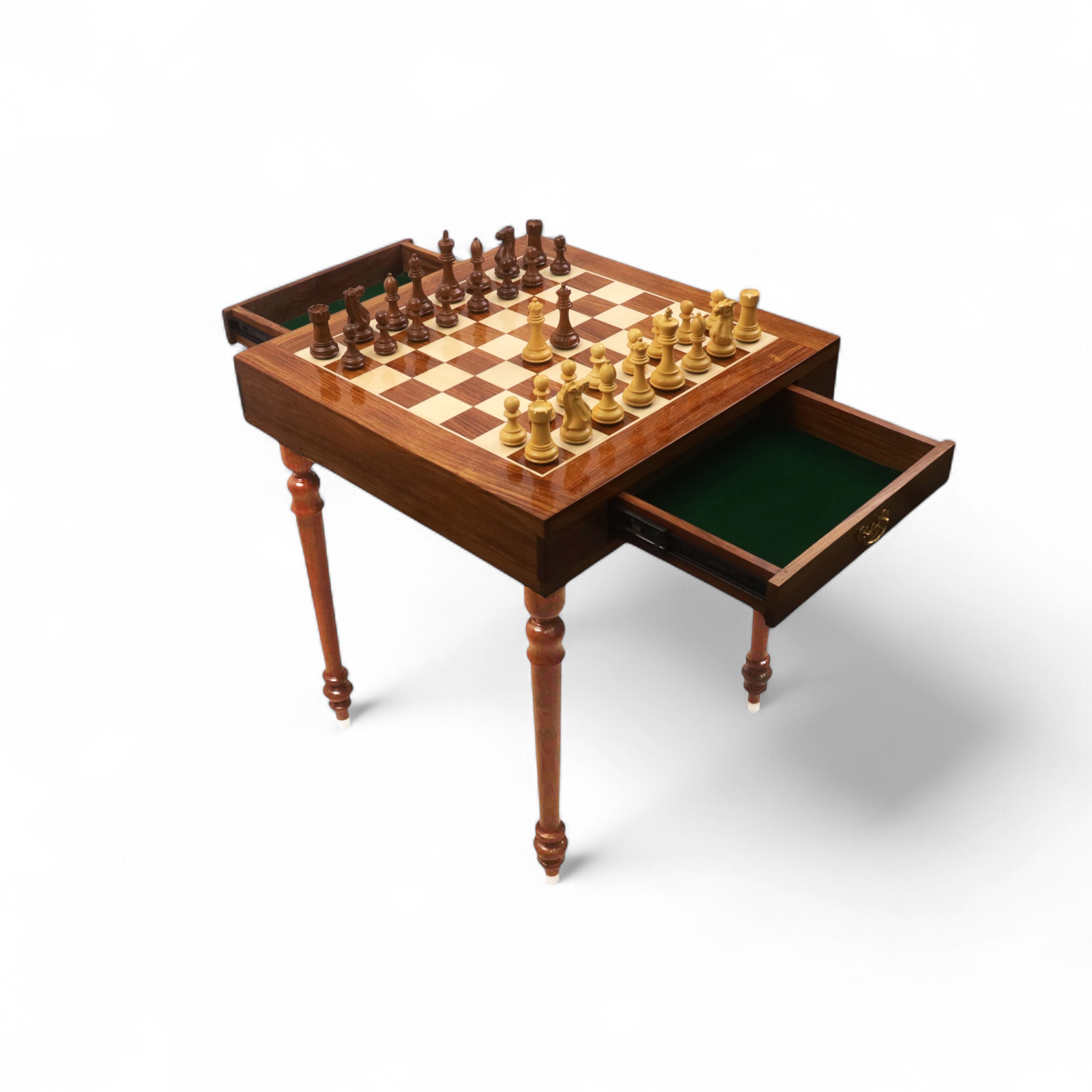 23" Tournament Chess Board Table with 4.1" Pro Staunton Weighted Wooden Chess Pieces - Golden Rosewood and Boxwood
