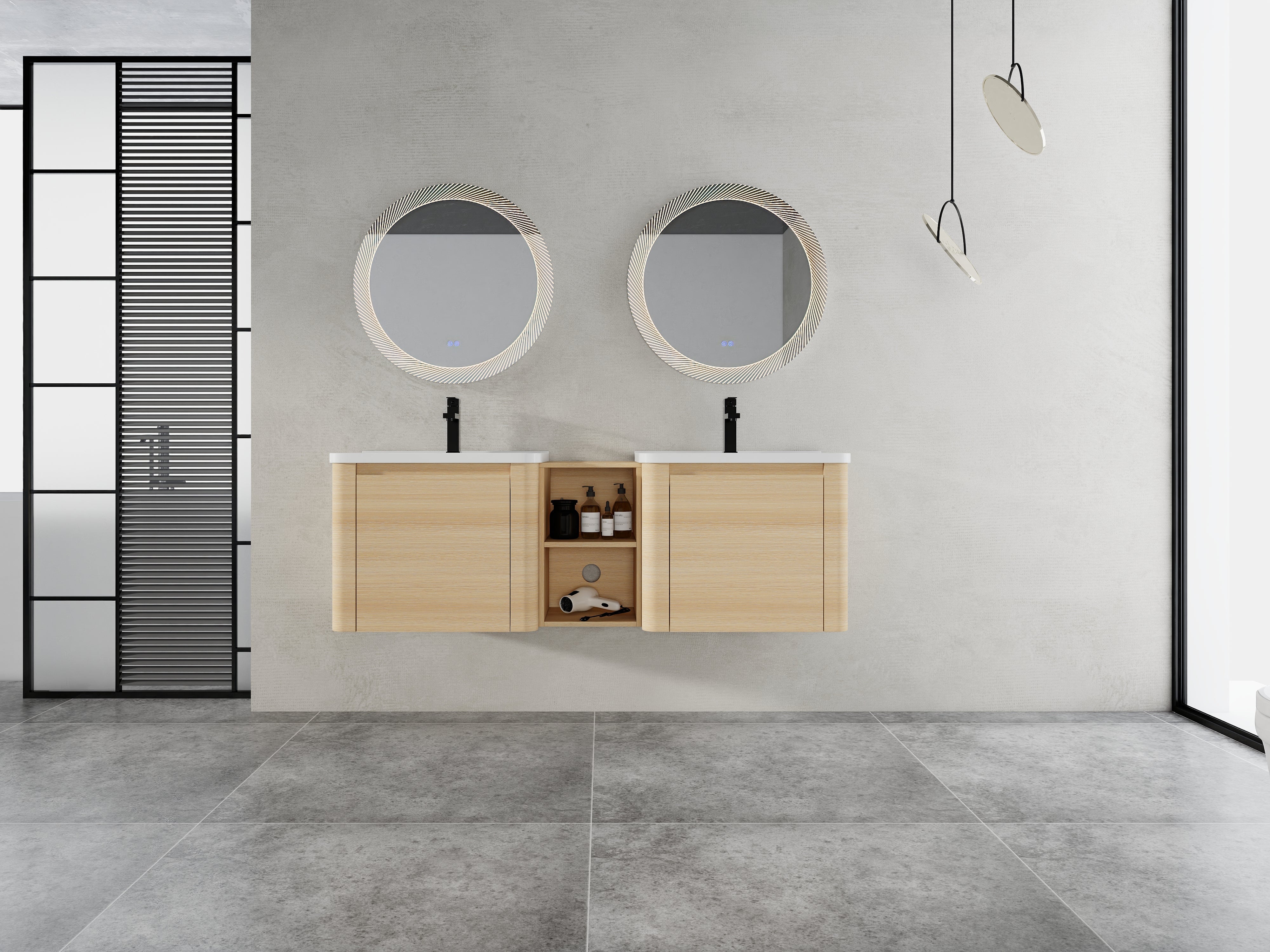 60'' Wall-Mounted Bathroom Vanity