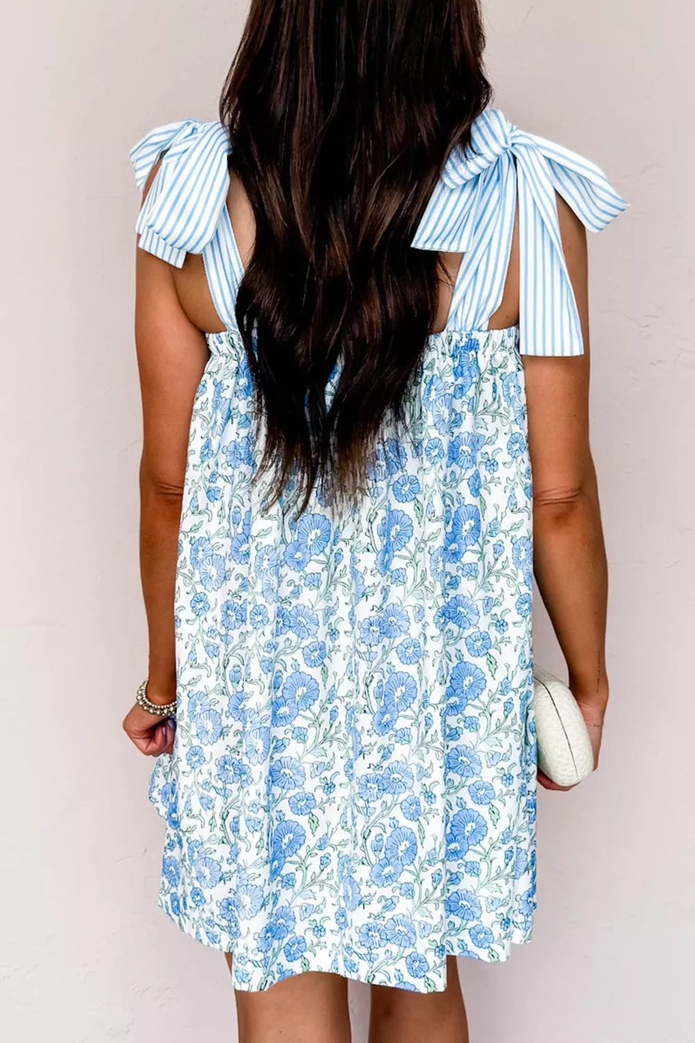 Floral Print Tie-Strap Mini Dress