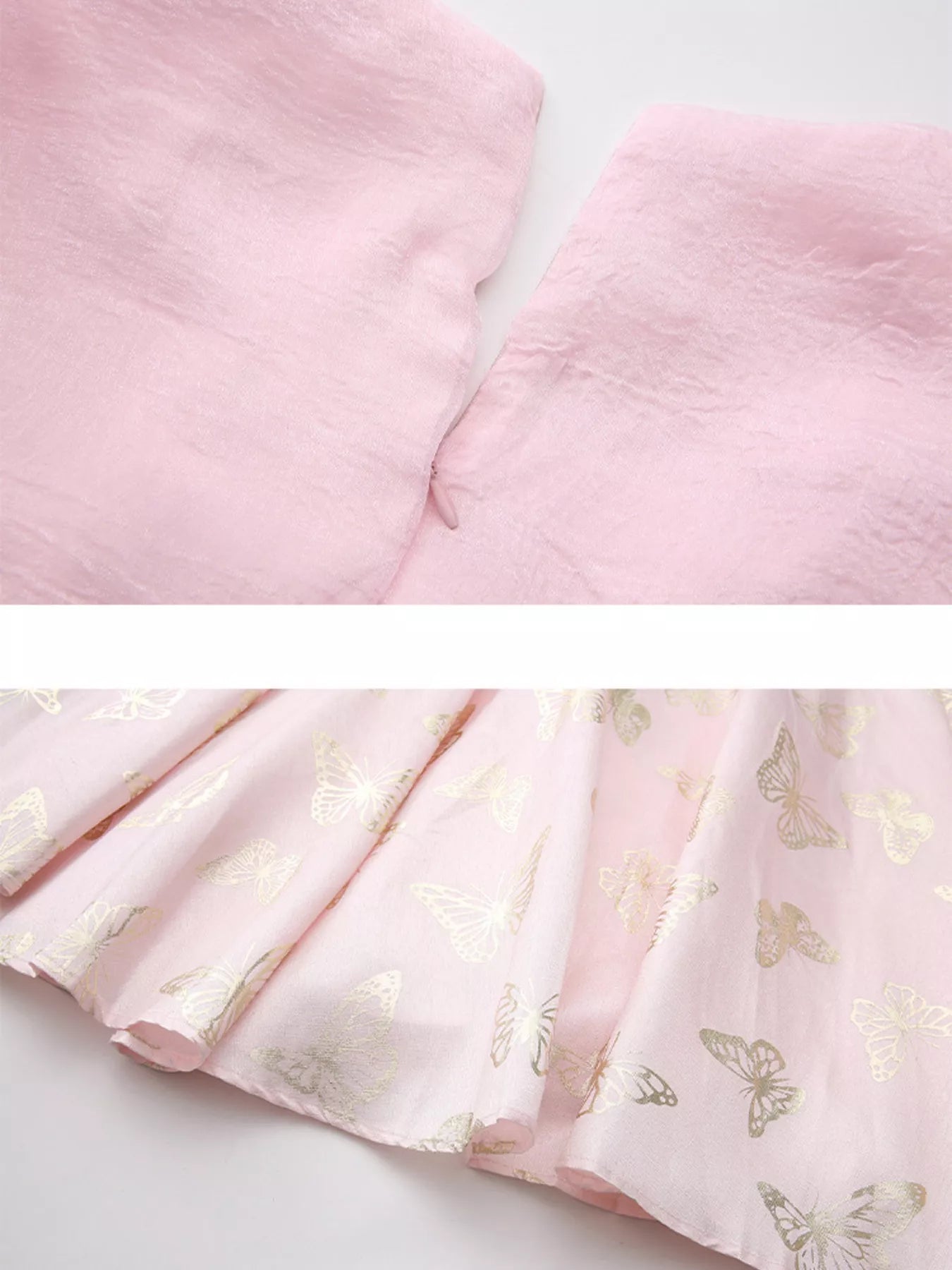 Butterfly Print Puff Sleeve Dress