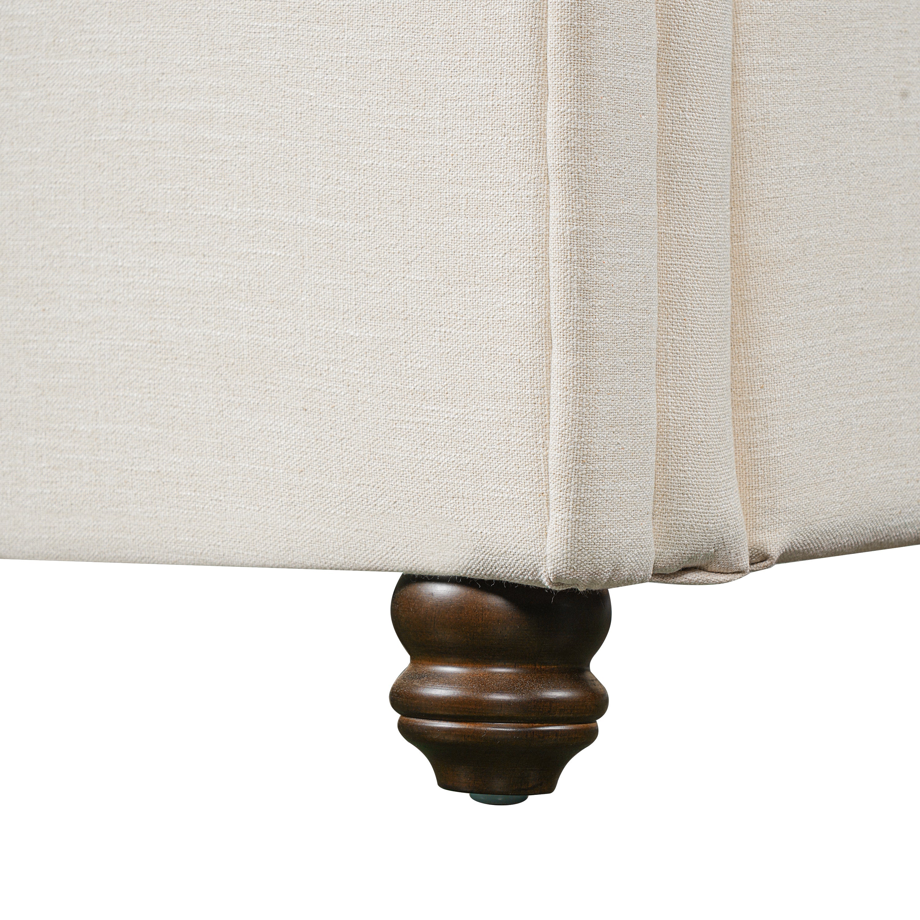 Queen Size Upholstered Bed Frame With Linen Fabric